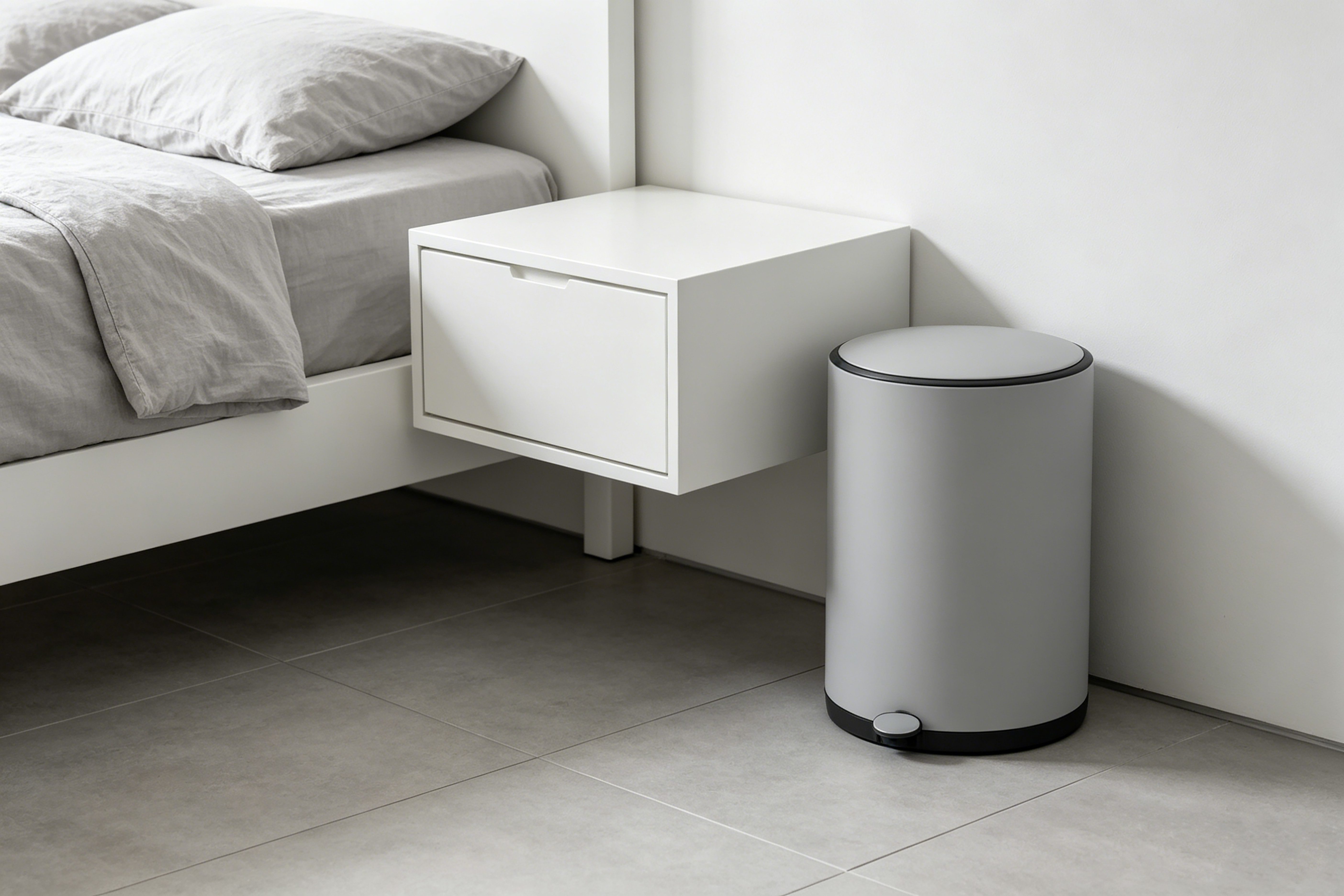 OTTO home Mülleimer Lennu, Soft Close, versteckter Griff, moderner Treteimer für Küche oder Bad, Abfalleimer mit Deckel