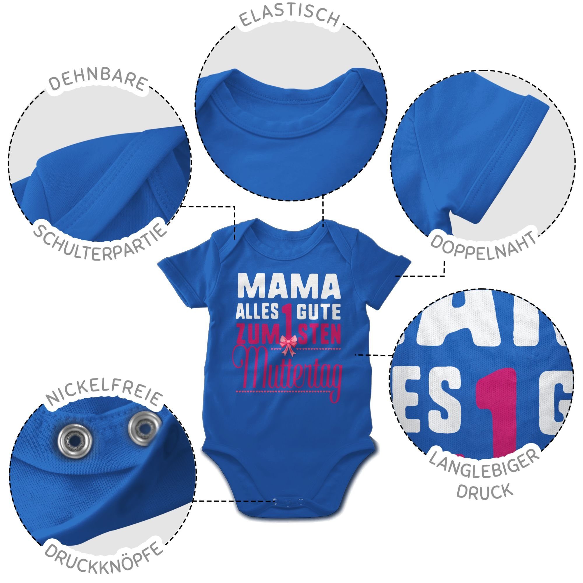 3 Gute Muttertagsgeschenk Shirtbody Royalblau 1sten alles (1-tlg) zum Shirtracer Mama, Muttertag
