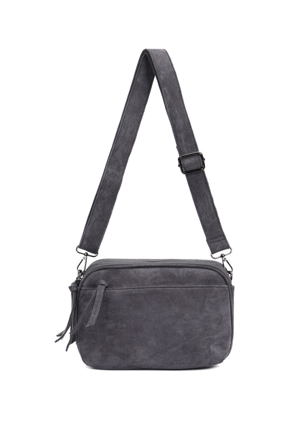 BRISE TASCHE Schultertasche Damen Crossbody Bag mit 3 Fächern, Vintage Velours Umhängetasche, Mehrere getrennte Fächer, Velours, Vintage-Optik, Leicht & kompakt