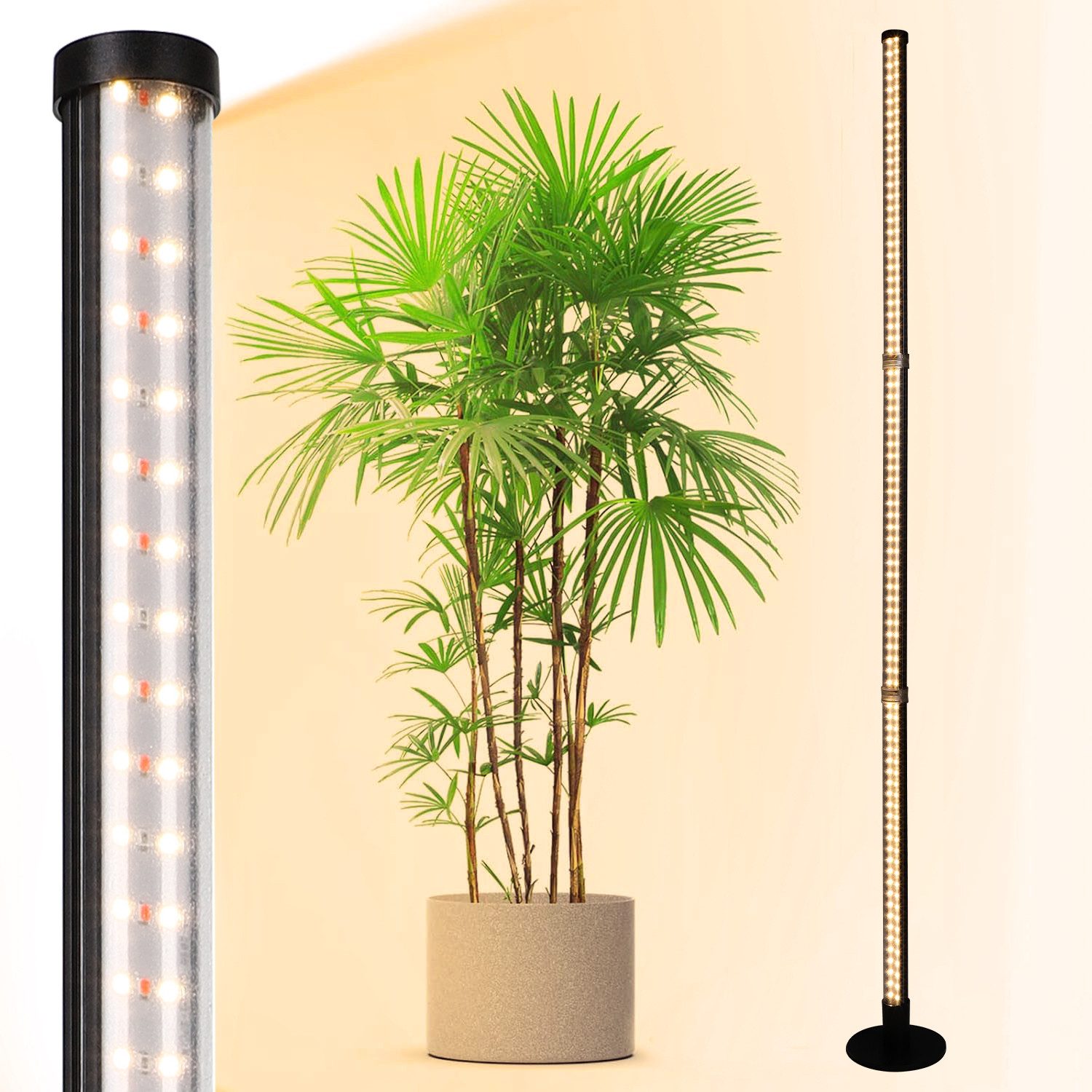 MUPOO Pflanzenlampe LED Stehende Pflanzenzuchtlampe Volles Spektrum H40-122cm, mit 3 Farben & 6/9/12H Timer für hohe Indoor-Pflanzen