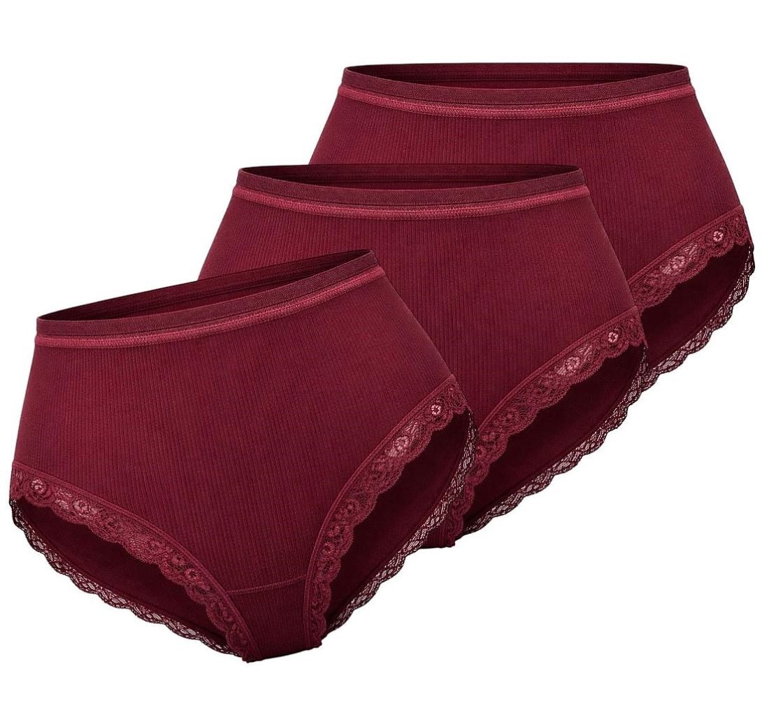 Hipster Damen Slip mit edler Spitze am Beinabschluss