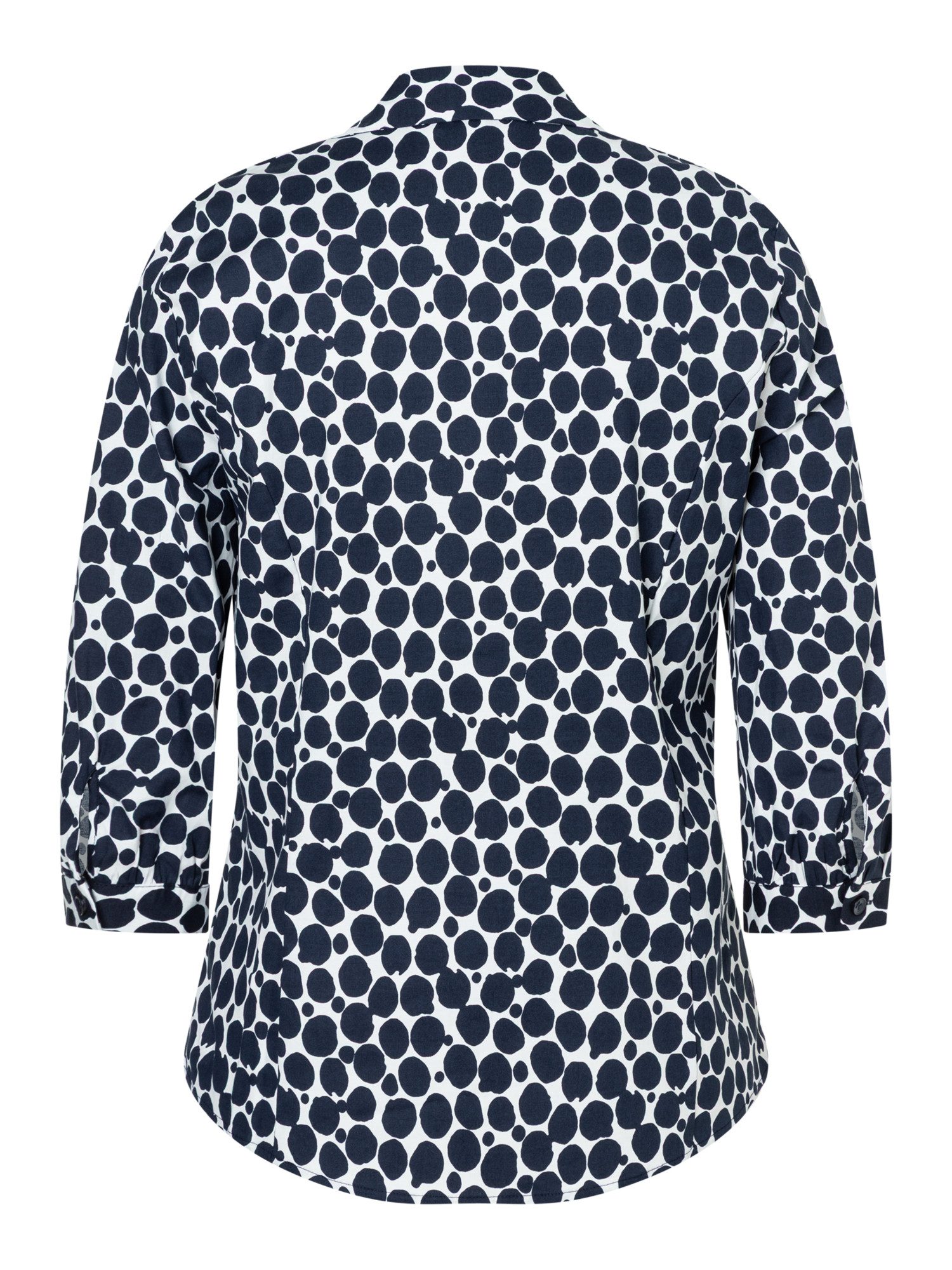 MORE&MORE Klassische Bluse taillierte Hemdbluse mit Tupfenprint