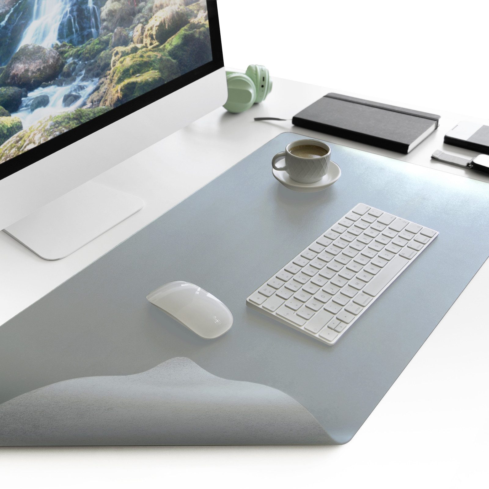 Floordirekt Schreibtischunterlage Nero, Pflegeleichtes, weiches Kunstleder