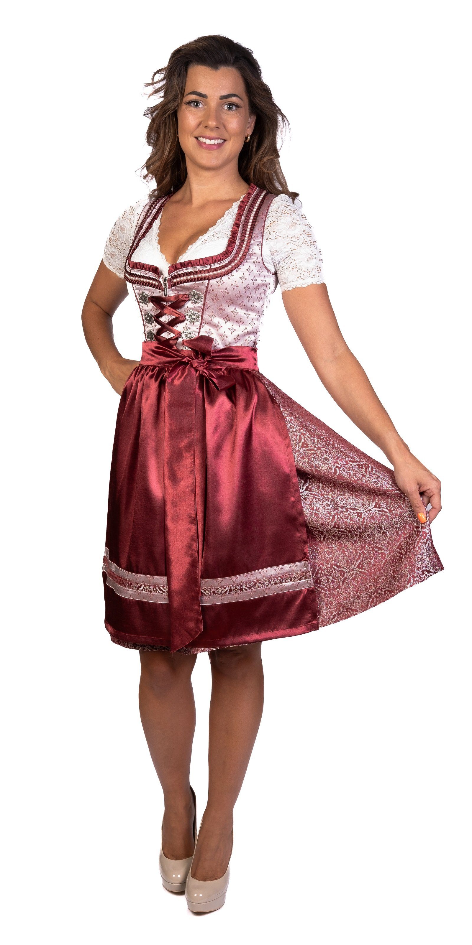 Trachtl Dirndl Trachtl Bordeaux Dirndl Kerstin Midi