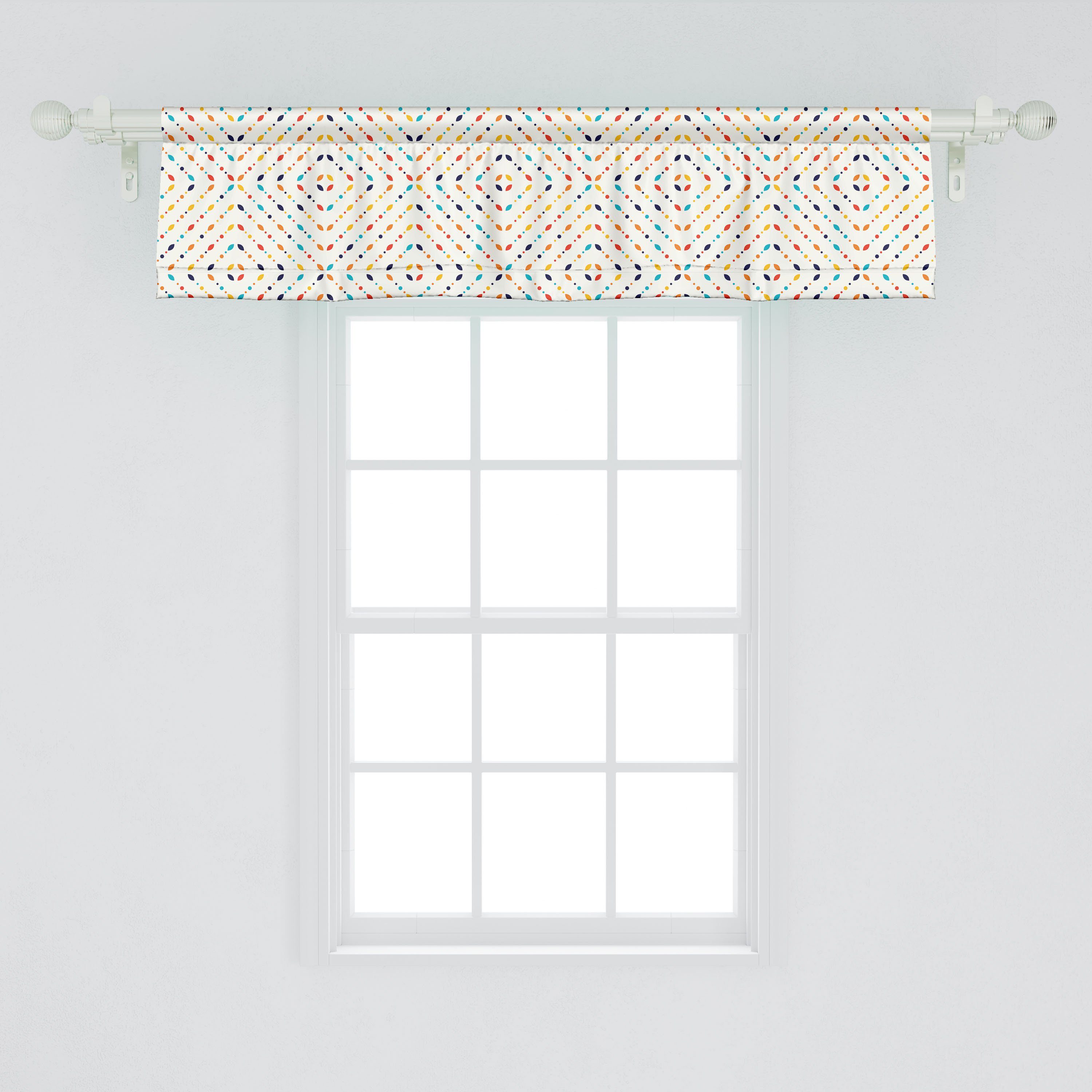 Abstrakt Bunte mit Vorhang Microfaser, Stangentasche, Partikel Spots Schlafzimmer Scheibengardine Dekor Abakuhaus, für Küche Volant