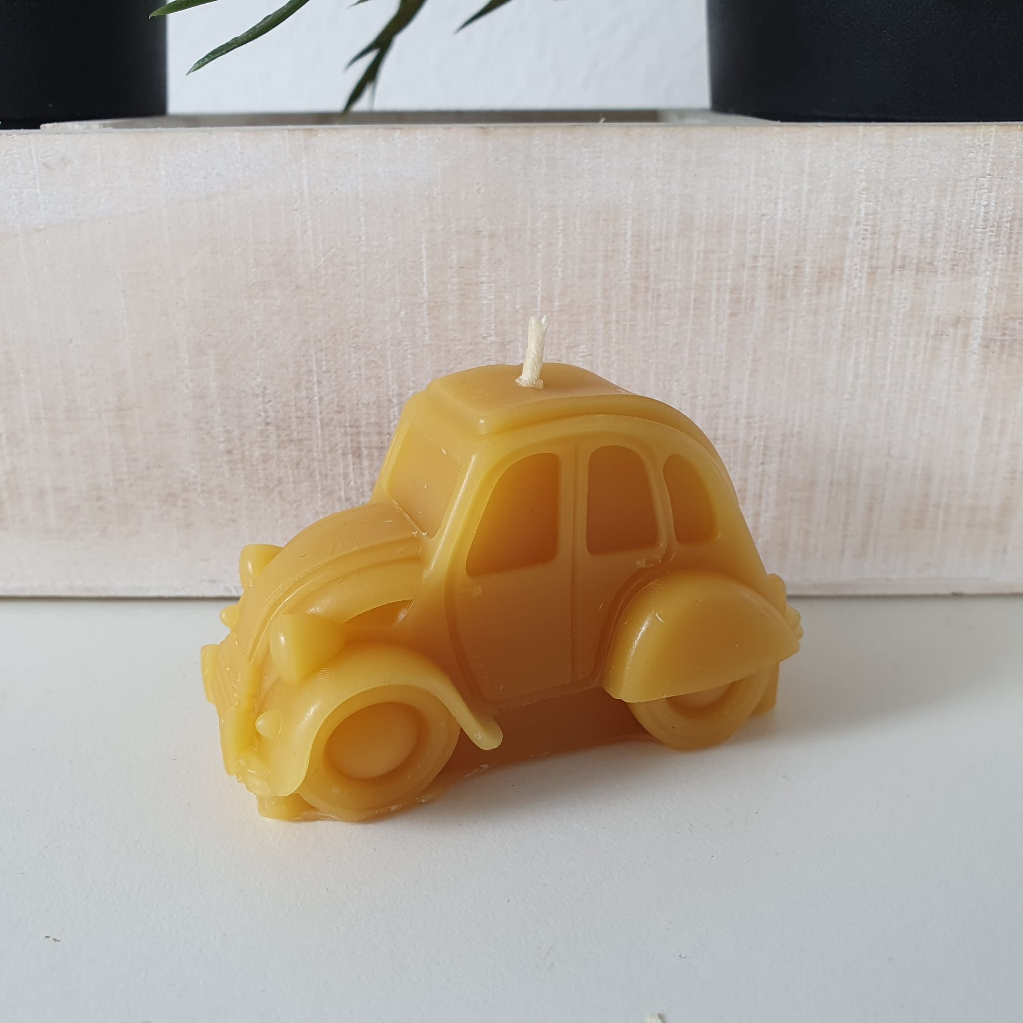 Aspinaworld Bienenwachskerze Auto Kerze Ente 7 cm – Kerze aus Bienenwachs