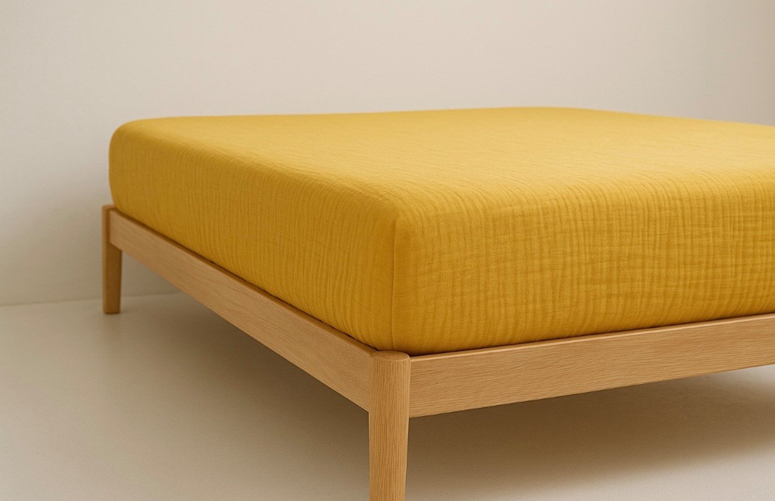 Sandiik Spannbettlaken Musselin Spannbettlaken mit Gummizug Gelb, Gummizug: günstig online kaufen