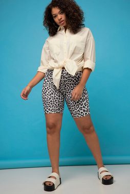 Studio Untold Lederimitathose Radler tight Legs High Waist Leo Print Rippjersey