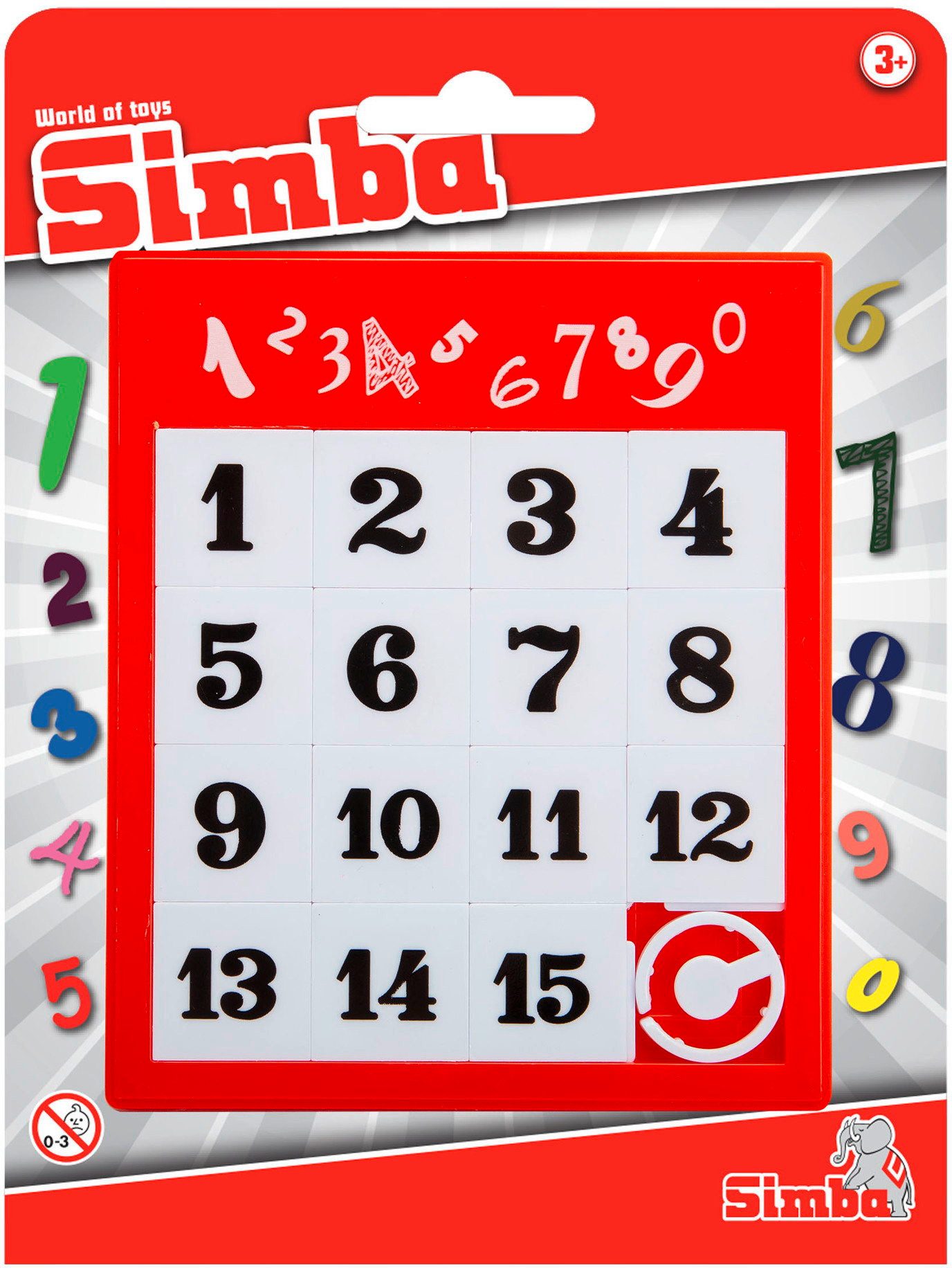 SIMBA Spiel Kinderspiel Quizspiel Schiebepuzzle Zahlen 108614687