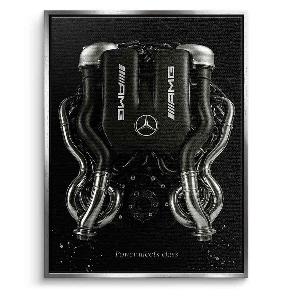 DOTCOMCANVAS® Leinwandbild Mercedes V8 Engine, Leinwandbild Mercedes V8 engine Wandbild Kunstdruck