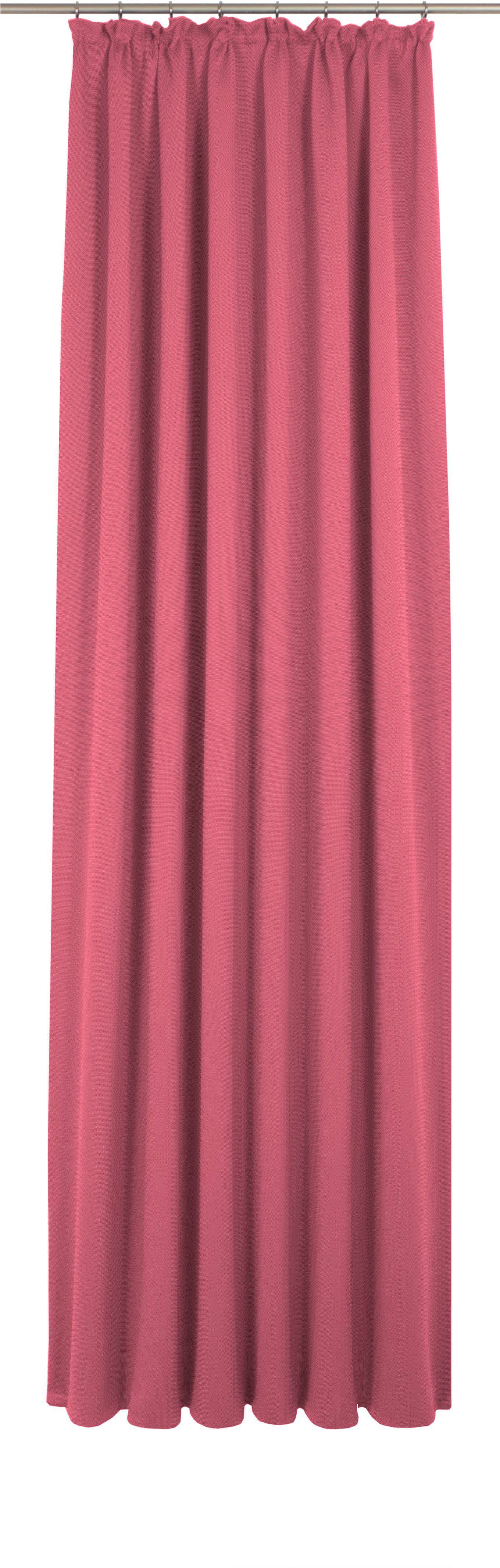 Vorhang Uni Collection, Wirth, Kräuselband (1 St), blickdicht, nach Maß pink