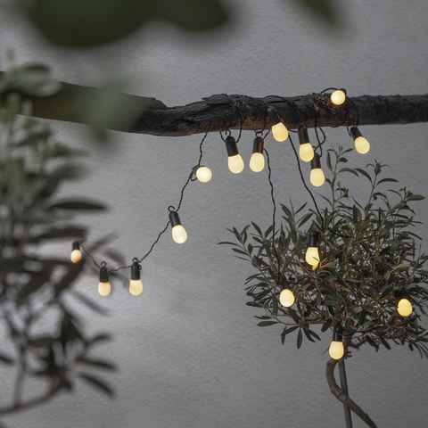 STAR TRADING Gartenleuchte LED Party-Kette Small Hooky in Weiß 16-flammig IP44, keine Angabe, Leuchtmittel enthalten: Ja, fest verbaut, LED, warmweiss, Gartenleuchten