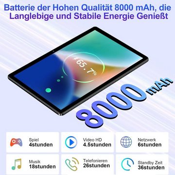 FACETEL Tablet (10", 128 GB, Android 13, 2.4G+5G, Android 13 tablet wifi ultraschnelles fhd ips mit tastatur maus)
