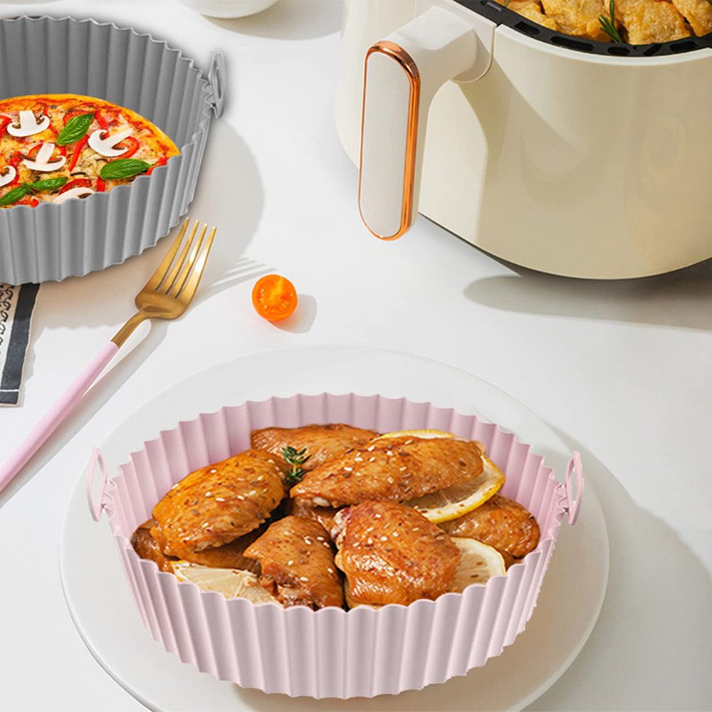 FOUORTUNATE-BEE Silikonform 2 Stück Air Fryer Silikon Backblech Wiederverwendbarer