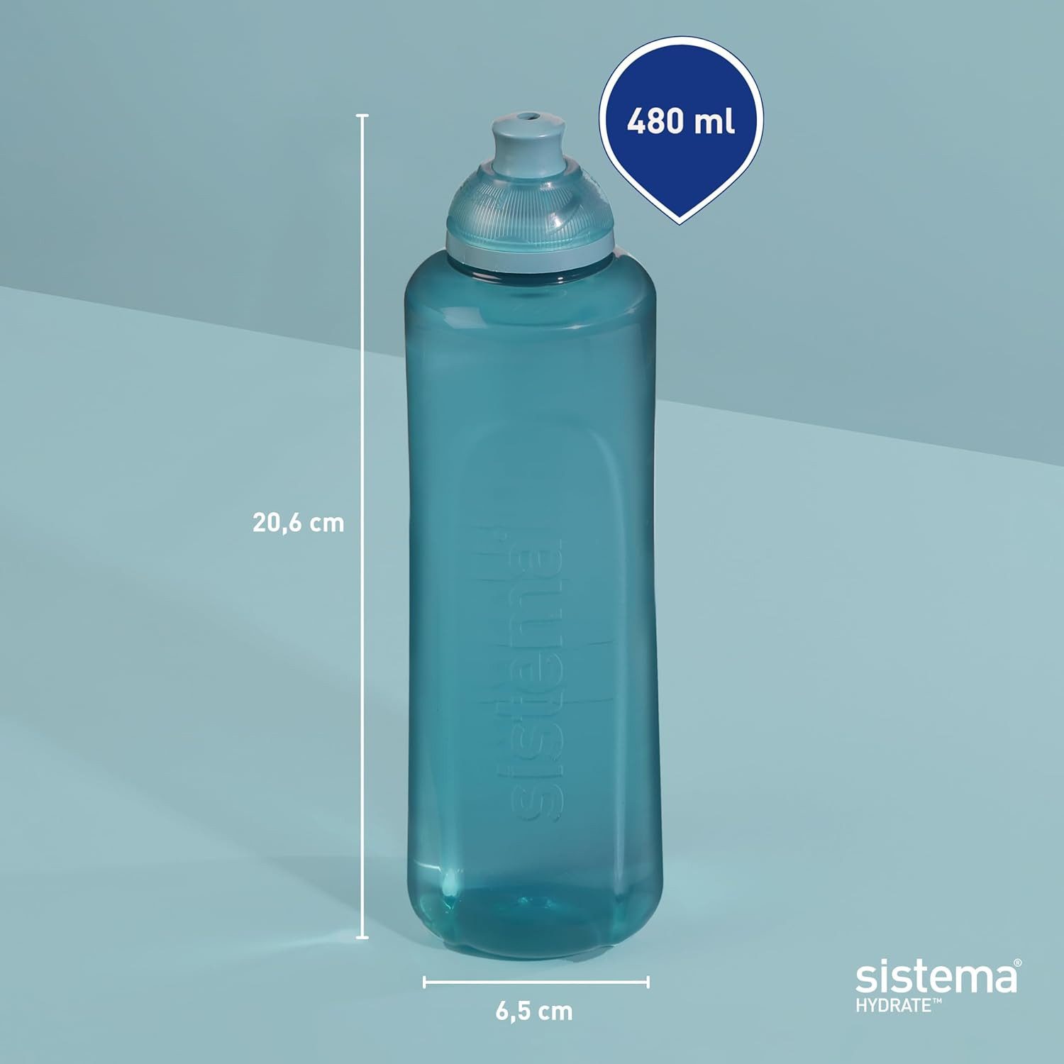 sistema Trinkflasche Sistema Swift Twist 'n' Sip Sport-Wasserflaschen, 480 ml, 4 Stück