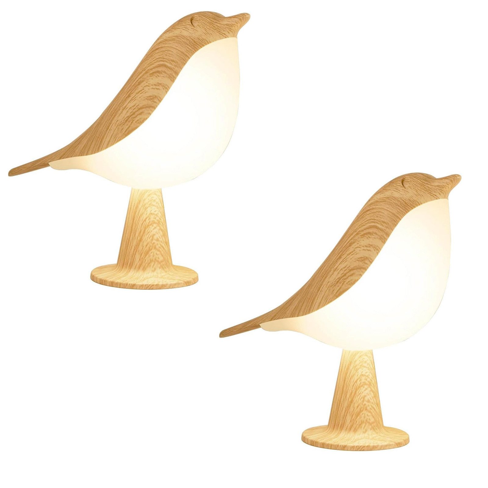 Qualra Nachtlicht Dimmbar Vogel Nacht Lichter 3 Farbmodi Tragbar mit Touch Control, für Schlafzimmer Büro Wohnheim Zimmer Küche