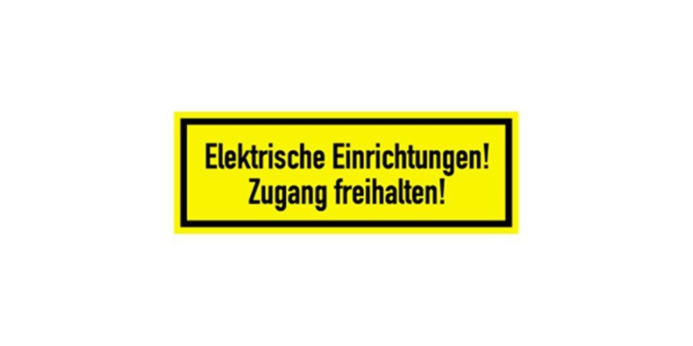 Thumbnail - König Werbeanlagen Hinweisschild Elektrische Einrichtungen! Zugang freihalten!, Textschild