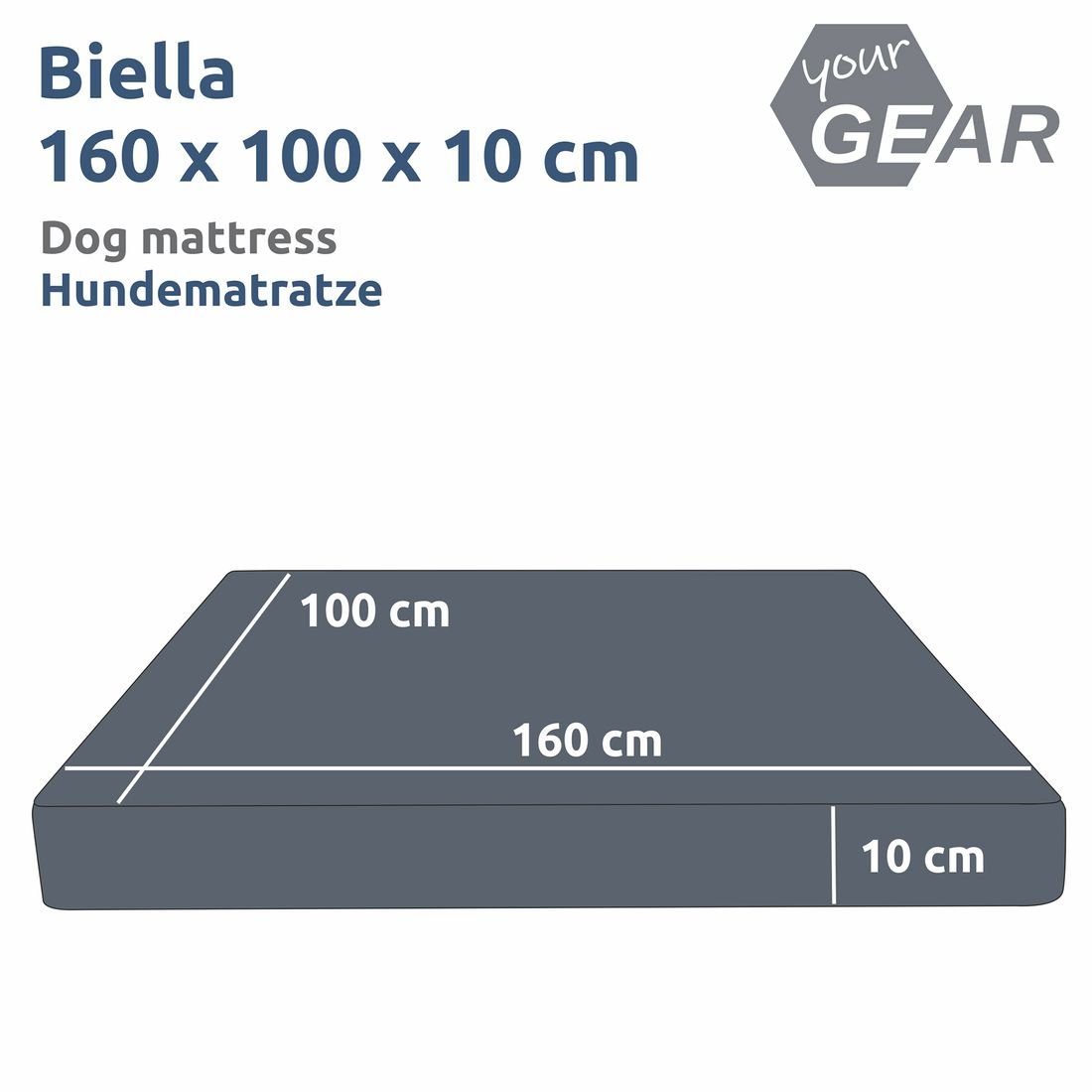 yourGEAR Hundematte your GEAR Biella 160x100x10 cm orthopädisches Hundebett günstig online kaufen