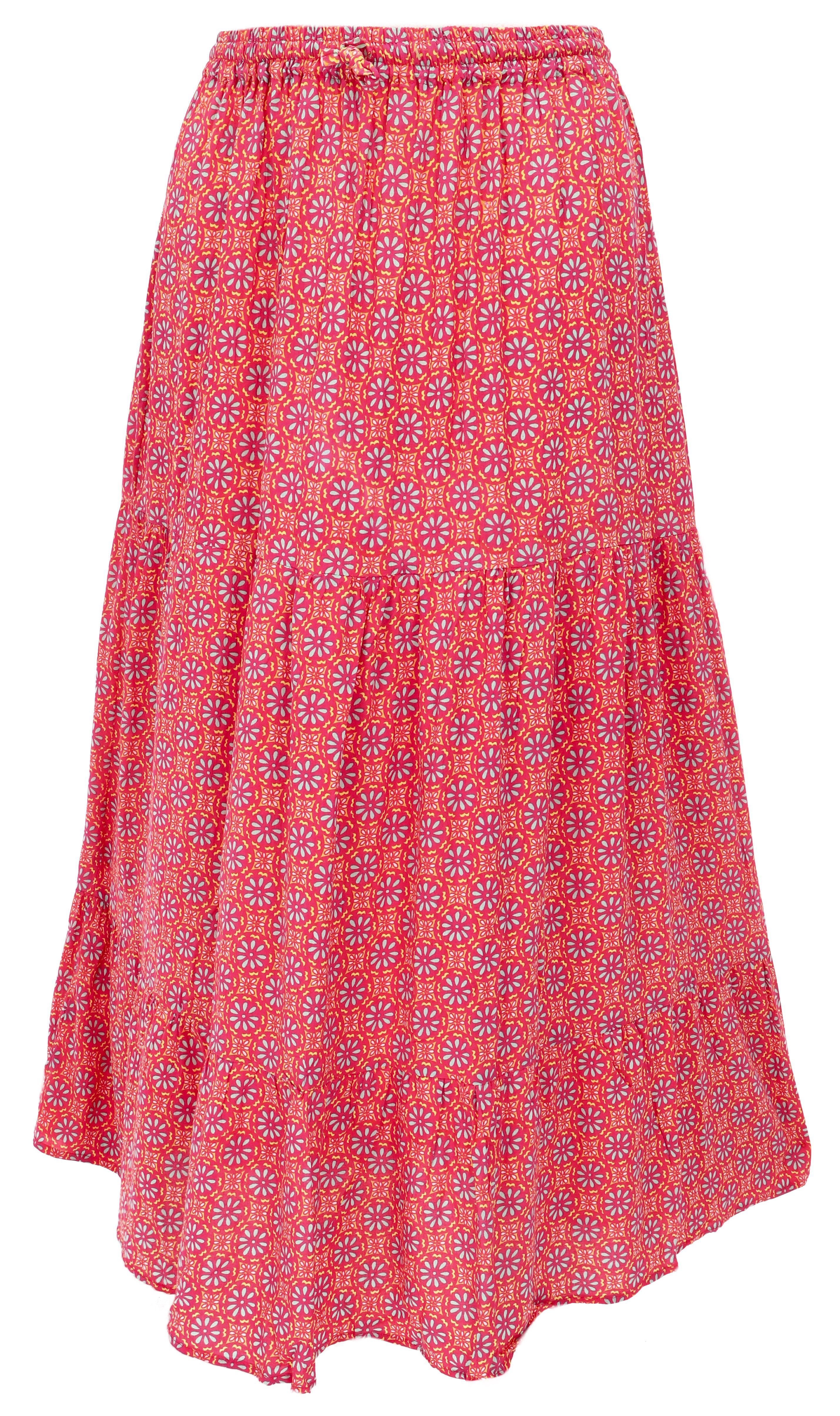 Guru-Shop Minirock Maxirock Batik, langer Sommerrock, farbenfroher.. alternative Bekleidung