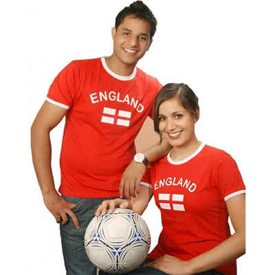 BRUBAKER T-Shirt England - Retro Unisex Fan Shirt für Herren und Damen (1-tlg)