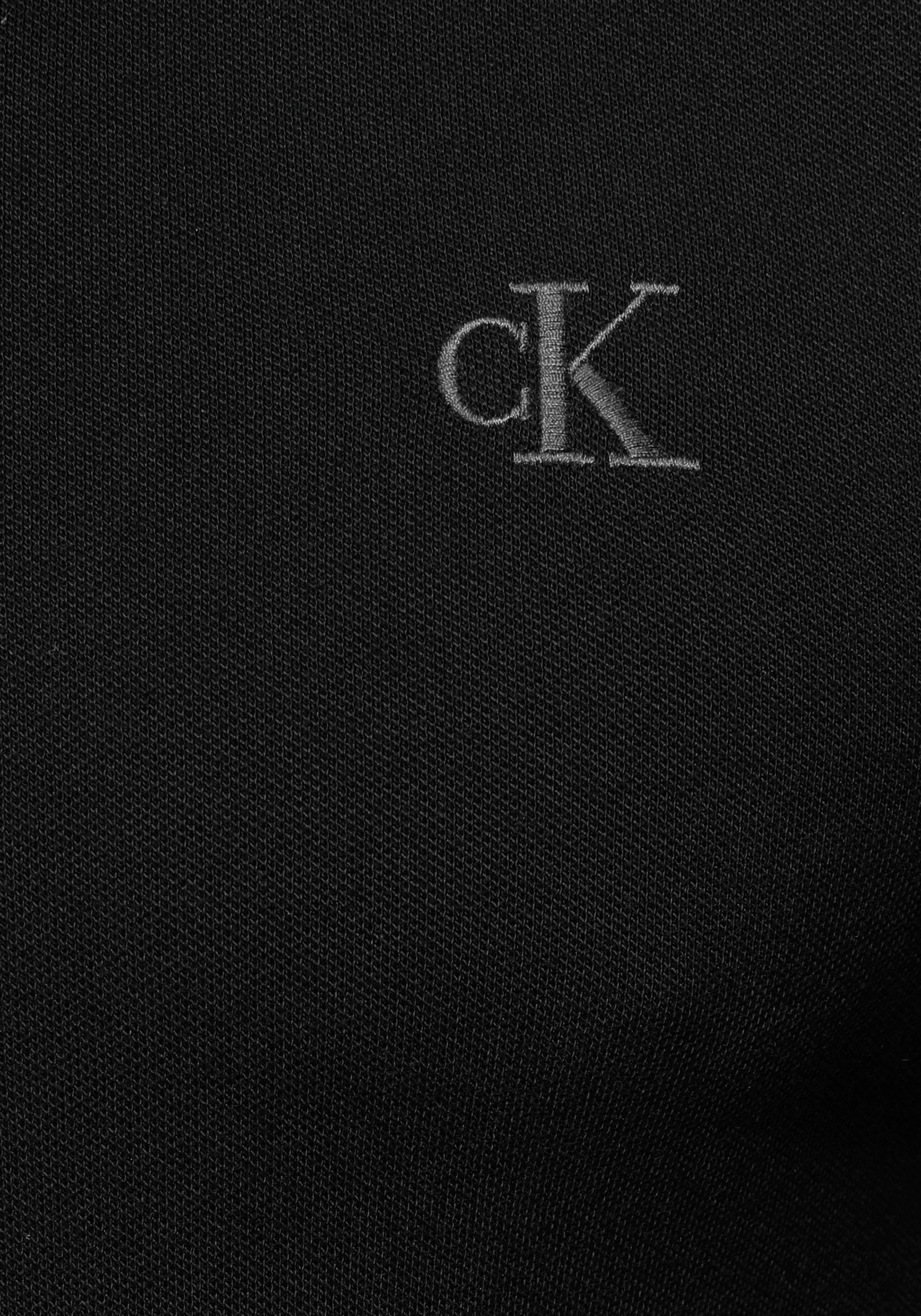 Raven Klein Calvin Poloshirt TIPPING Jeans SLIM POLO mit CK Black / ESSENTIAL CK Markenstickerei