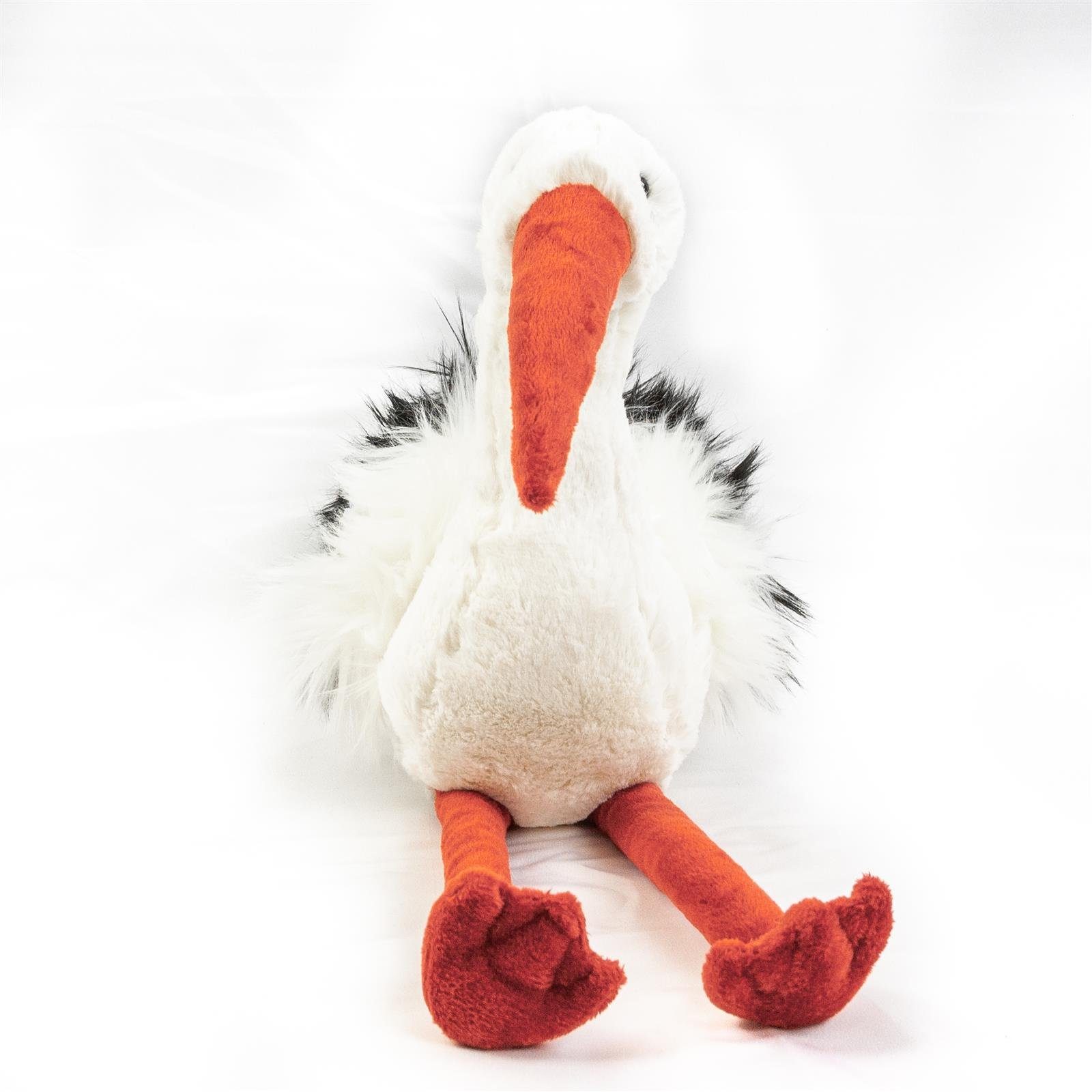 Teddys Rothenburg Kuscheltier Storch 39 cm weiß/schwarz/rot Stoffstorch Plüschtier (Stofftier, Plüschstorch)