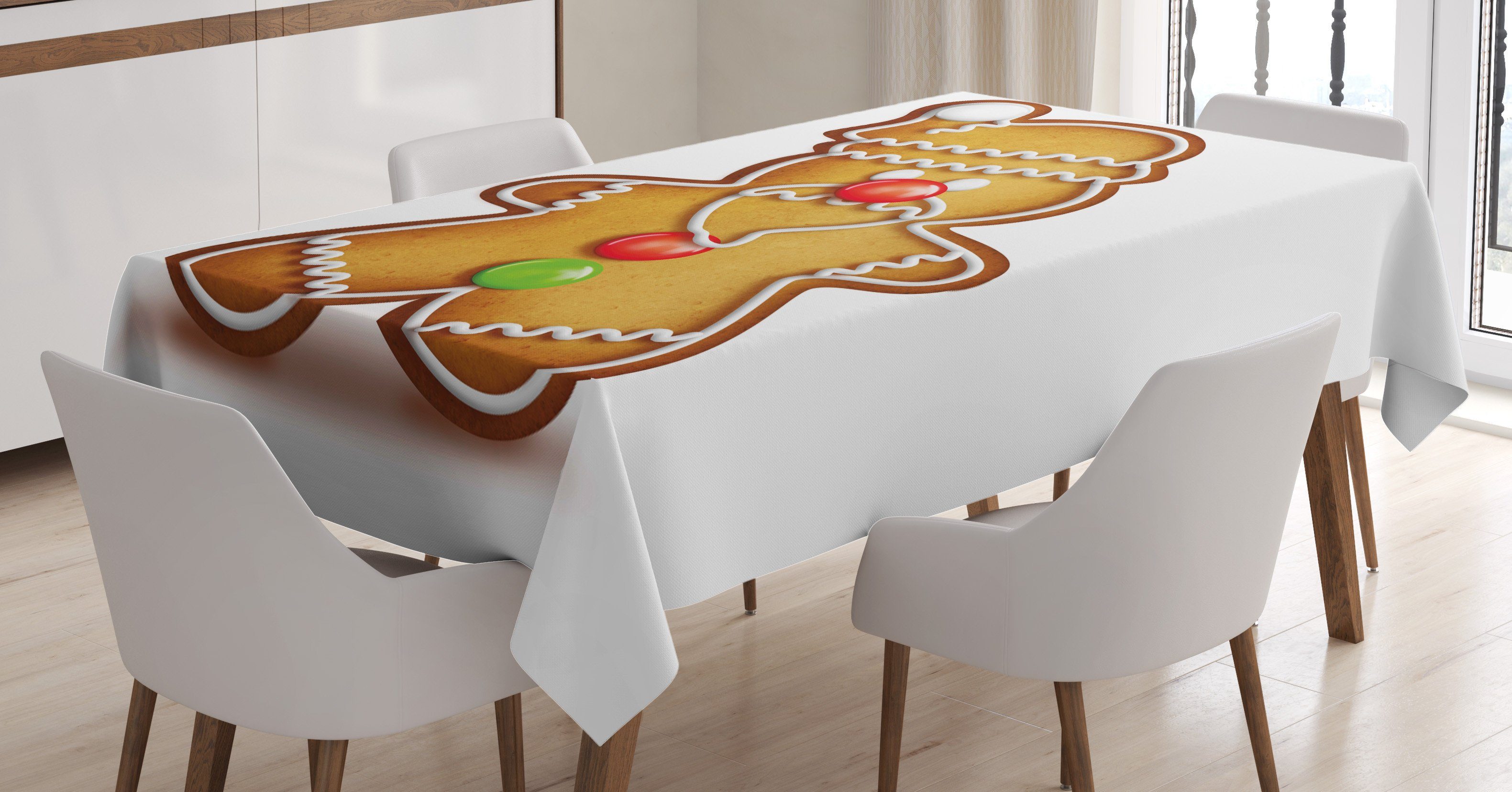 Lebkuchenmann Farben, Santa Abakuhaus Cartoon den geeignet Tischdecke Farbfest Waschbar Außen Klare Bereich Für