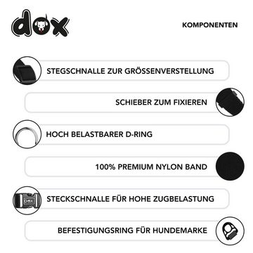 DDOXX Hunde-Halsband Hundehalsband Nylon, verstellbar, Schwarz M - 2,0 X 34-49 Cm