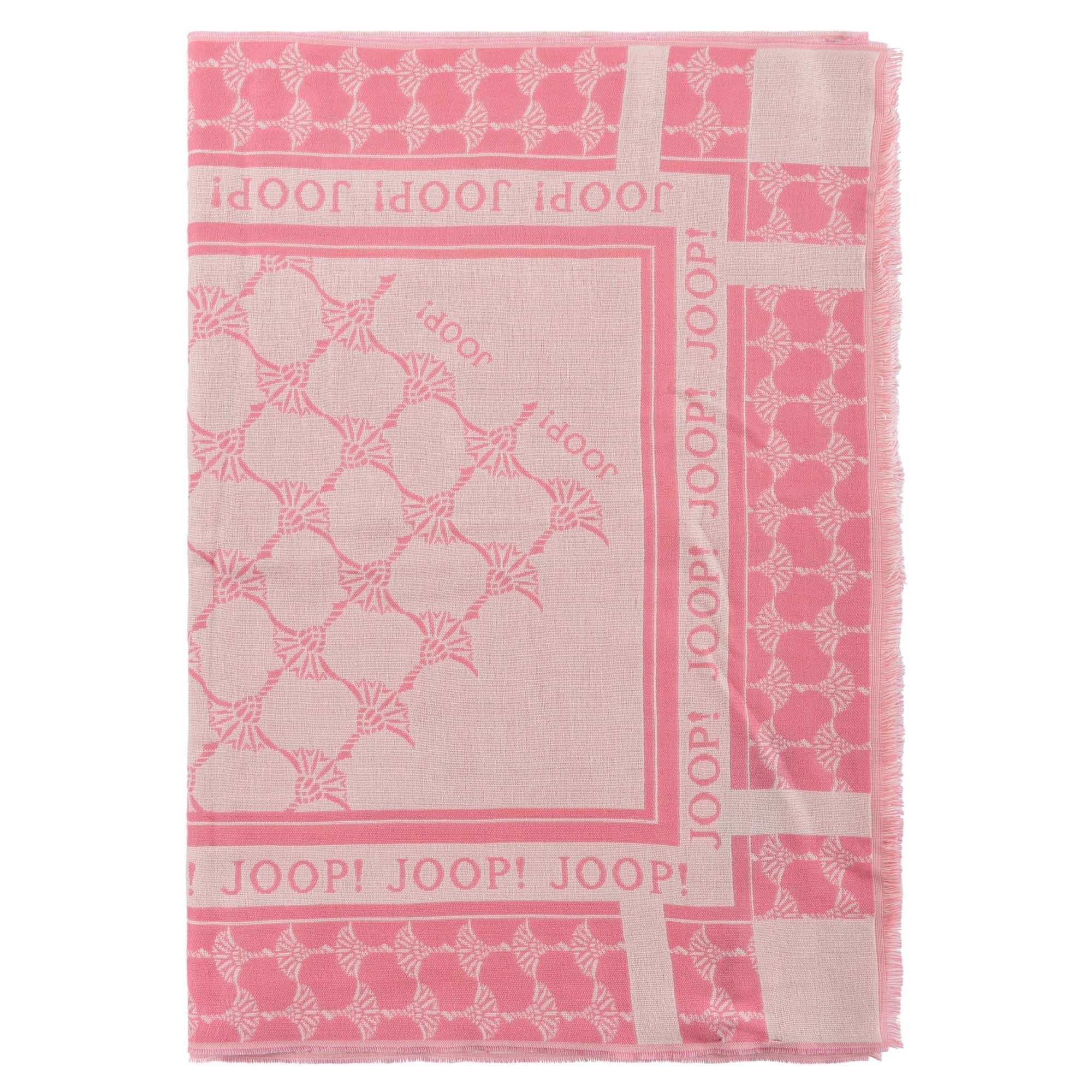 Joop! Modeschal Damen Schal - Webschal, Cornflower, Logo Rosa (Bright Pink)