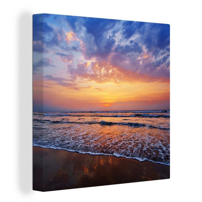 OneMillionCanvasses® Leinwandbild Strand - Himmel - Farben (1 St) Leinwand Bilder für Wohnzimmer Schlafzimmer