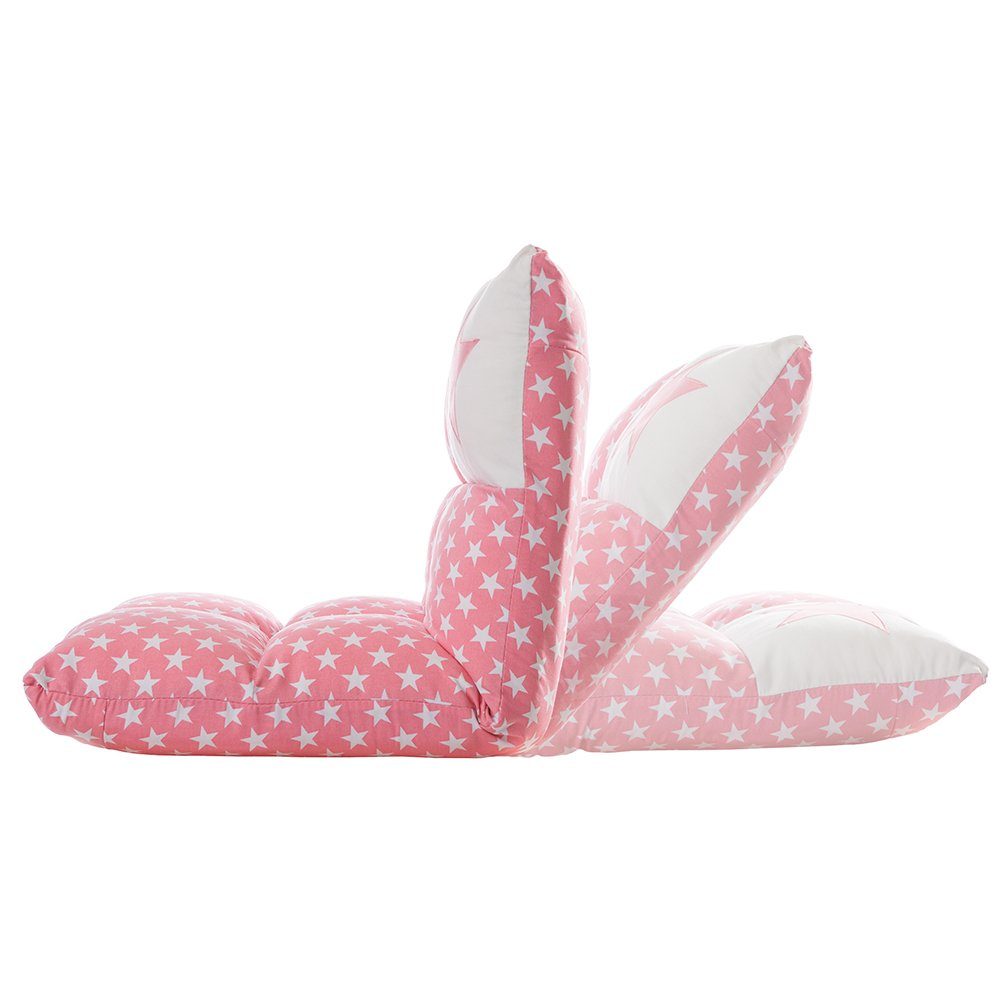 howa Sessel Stars, 2 in 1 Kindersessel + Kinderliege rosa / weiß