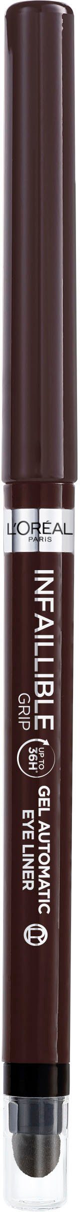 L'ORÉAL PARIS Eyeliner INFAILLIBLE AUTOMATIC GRIP EYELINER, für einen langanhaltenden Lidstrich und optimales verblenden