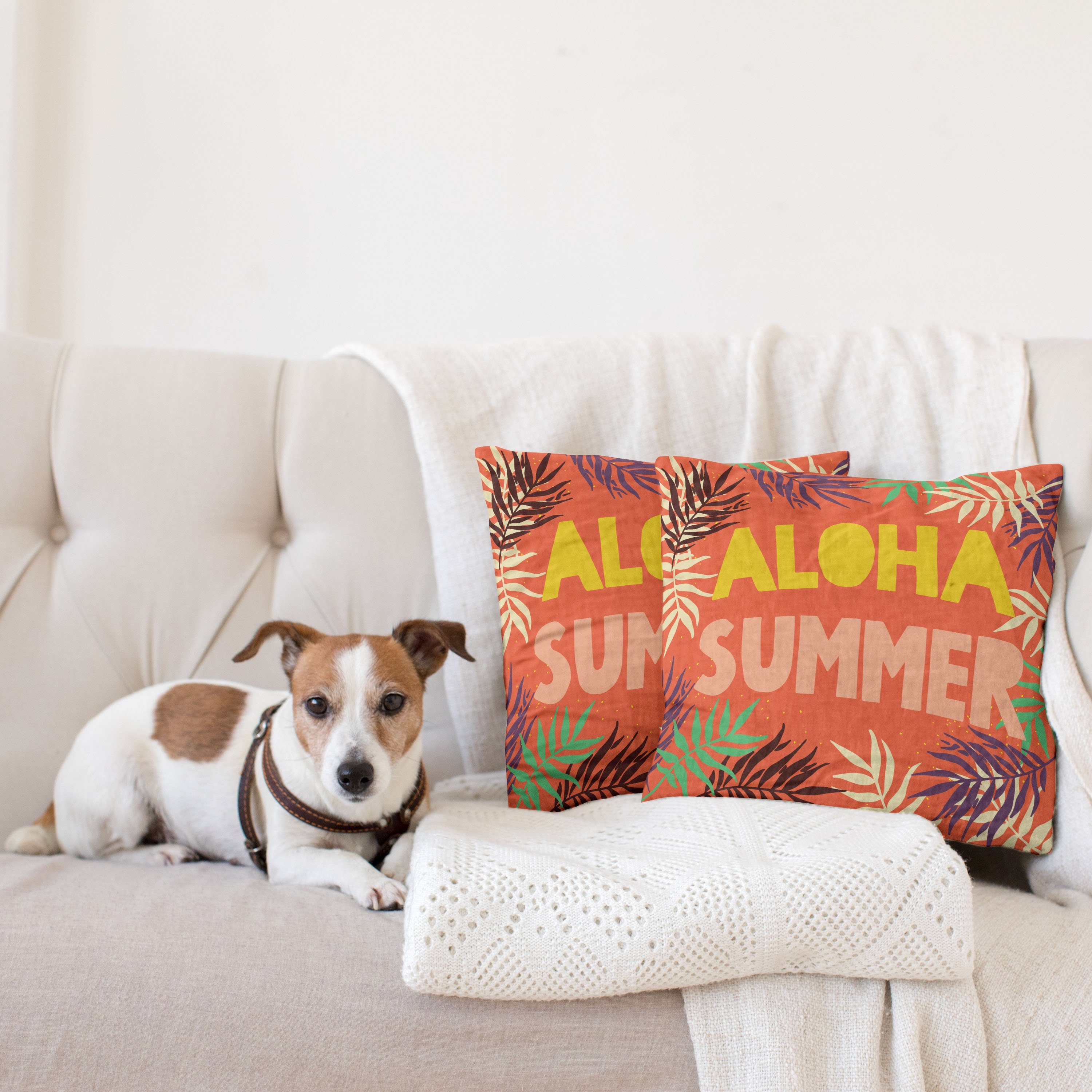 Accent Modern Sommer-exotischer Aloha Digitaldruck, Stück), Stil (2 Abakuhaus Kissenbezüge Aloha Doppelseitiger