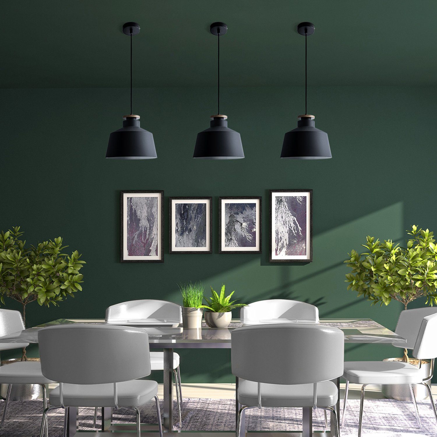 Paco Home Pendelleuchte JACK U, ohne Leuchtmittel, Hängelampe Esszimmer Küchenlampe Esstischlampe Skandinavisch E27