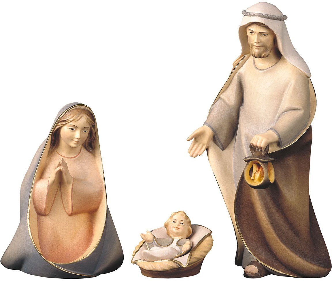 WOODART ULPE Familie, Komet Heilige Krippe, Weihnachtsdeko (Set, 4 St), Krippenfigur Handarbeit zur
