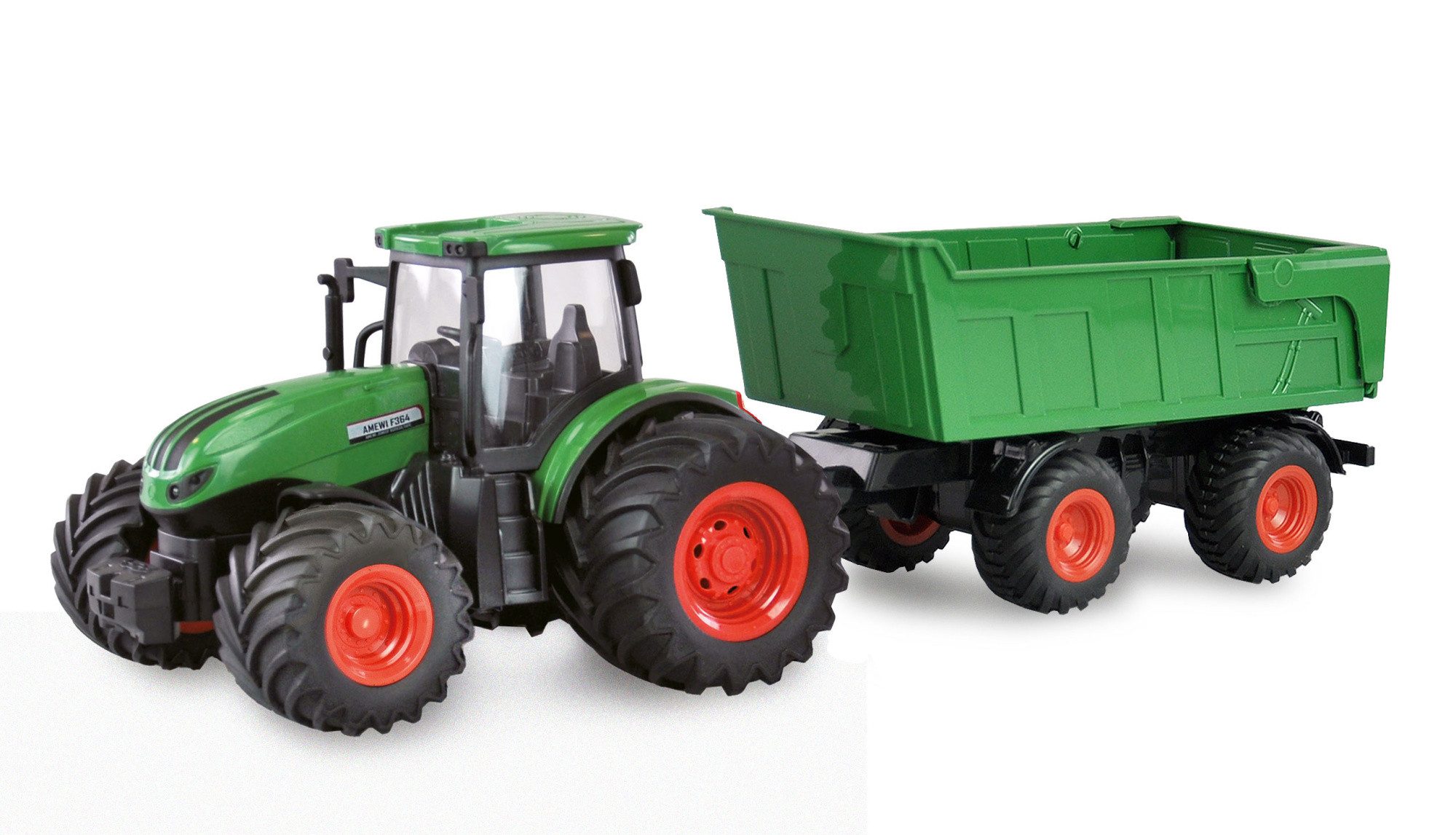 RC-Bagger Amewi RC Traktor mit Kippanhänger 1:24 RTR grün