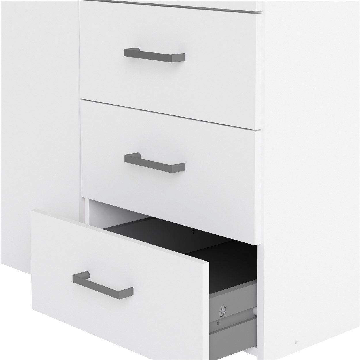 Home affaire Kleiderschrank graue Stangengriffe, Weiß Weiß cm | Selbstmontage, 49,5 x 115,8 einfache 200,4 x