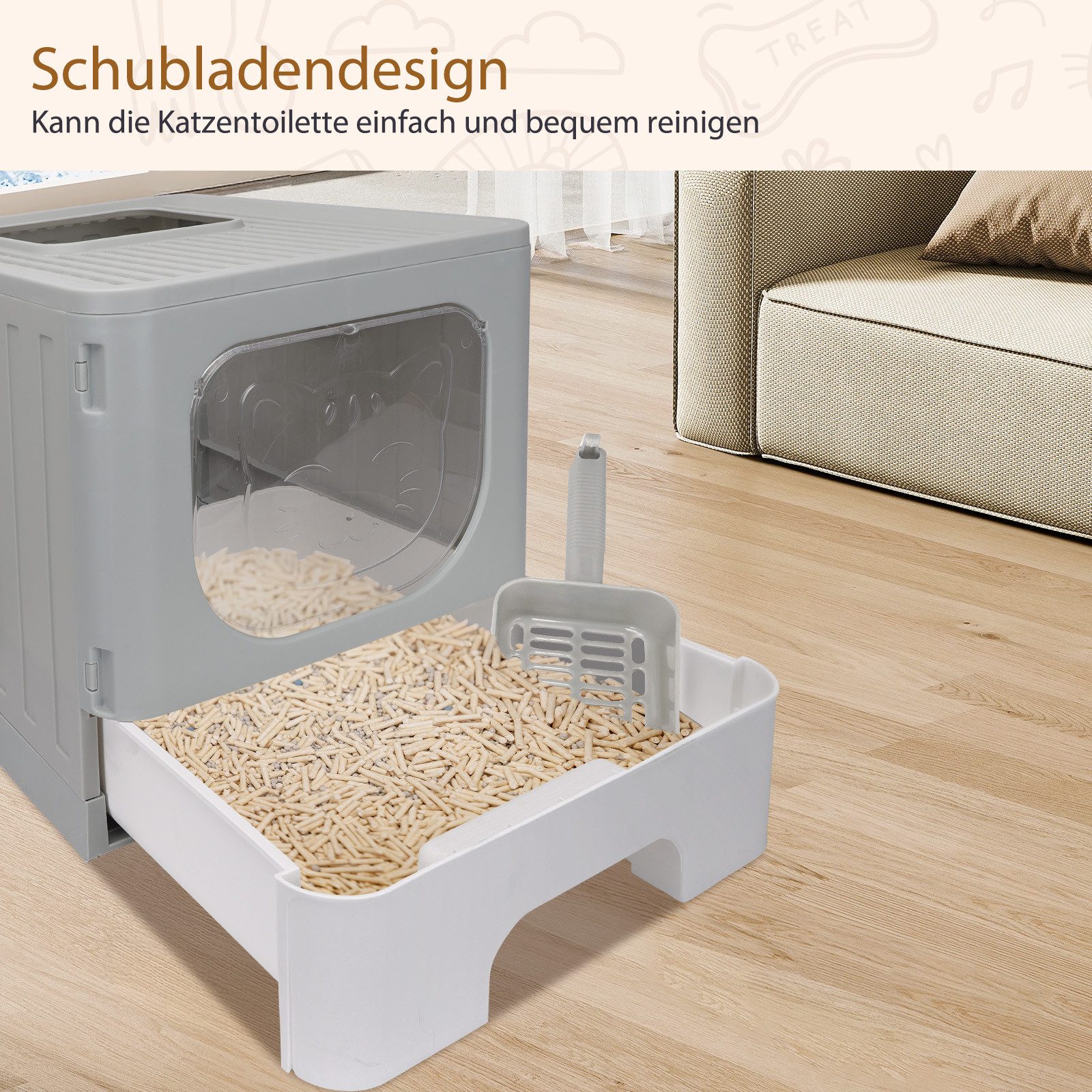 nobleza Katzentoilette Katzentoilette mit Deckel Katzenklo Katzen günstig online kaufen