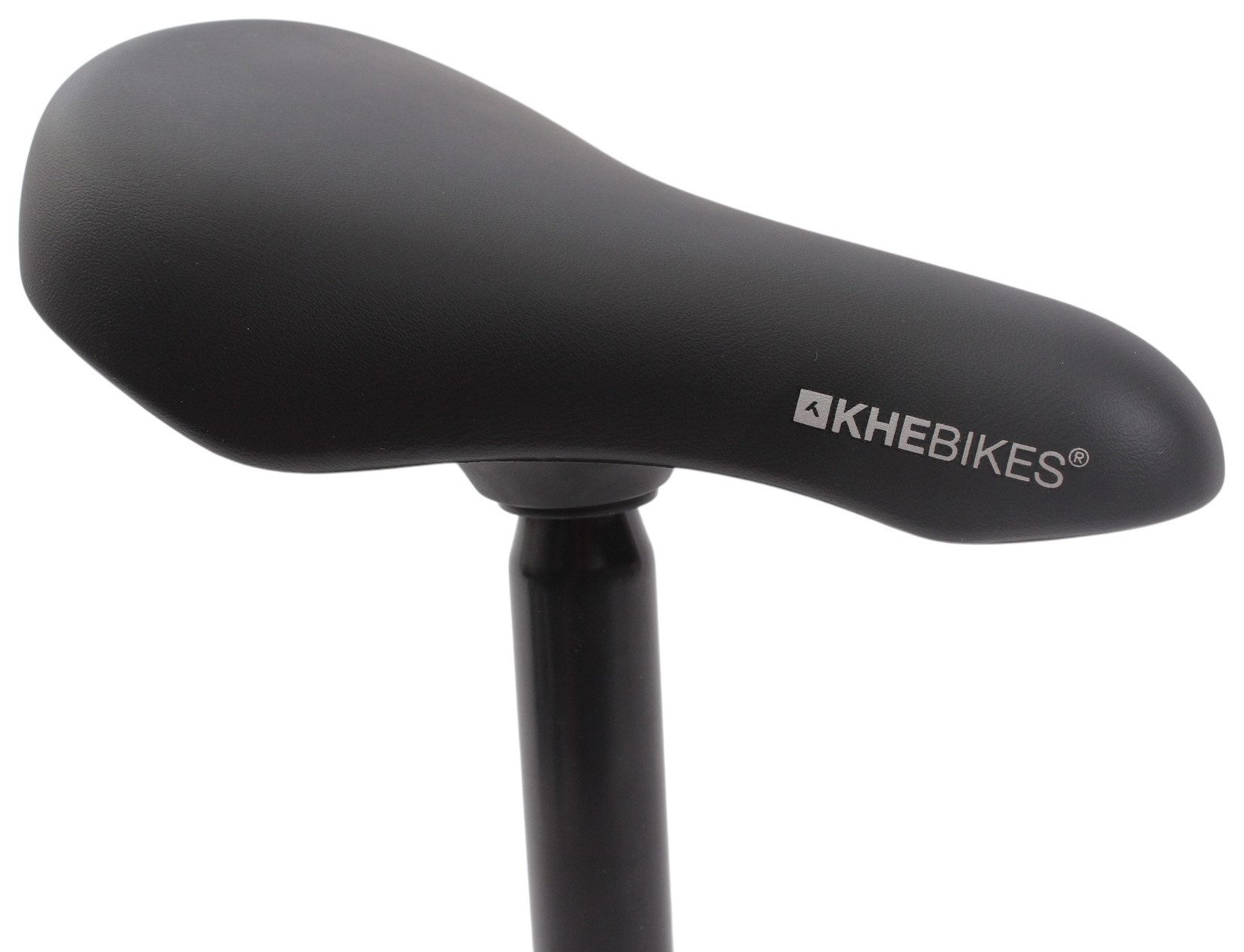 KHEbikes Fahrradsattel KHE BMX Sattelcombo One Piece 27,2 mm Gepolstert Schwarz, mit integrierter 27,2 mm Sattelstütze