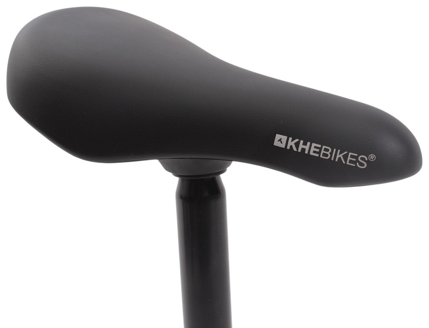 KHEbikes Fahrradsattel KHE BMX Sattelcombo One Piece 27,2 mm Gepolstert Schwarz, mit integrierter 27,2 mm Sattelstütze
