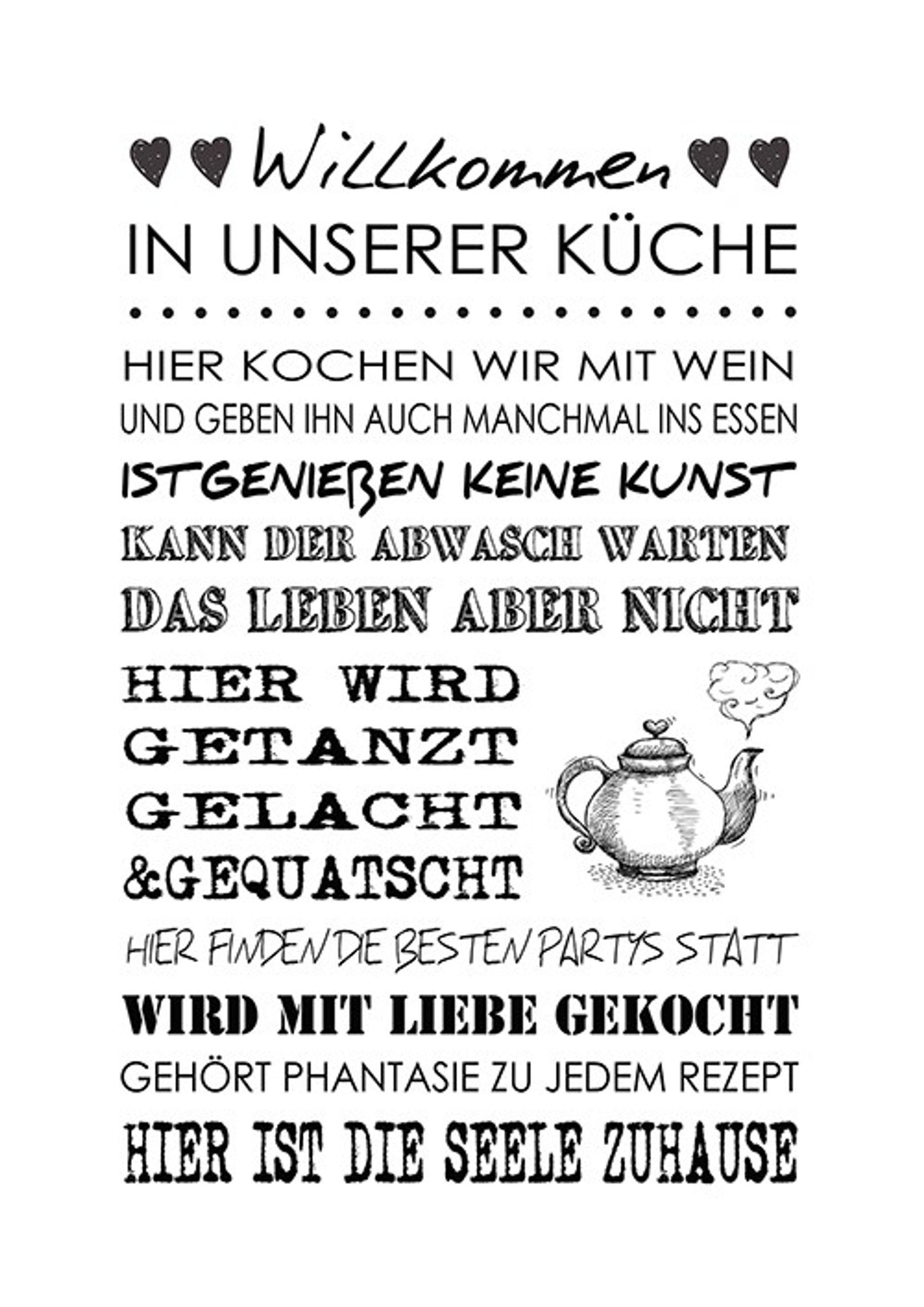 artissimo Küchenbild Wandbild mit Zitate Sprüche: Poster DinA4 Bild und Küchenregeln Küche Poster Küchenregeln, Spruch