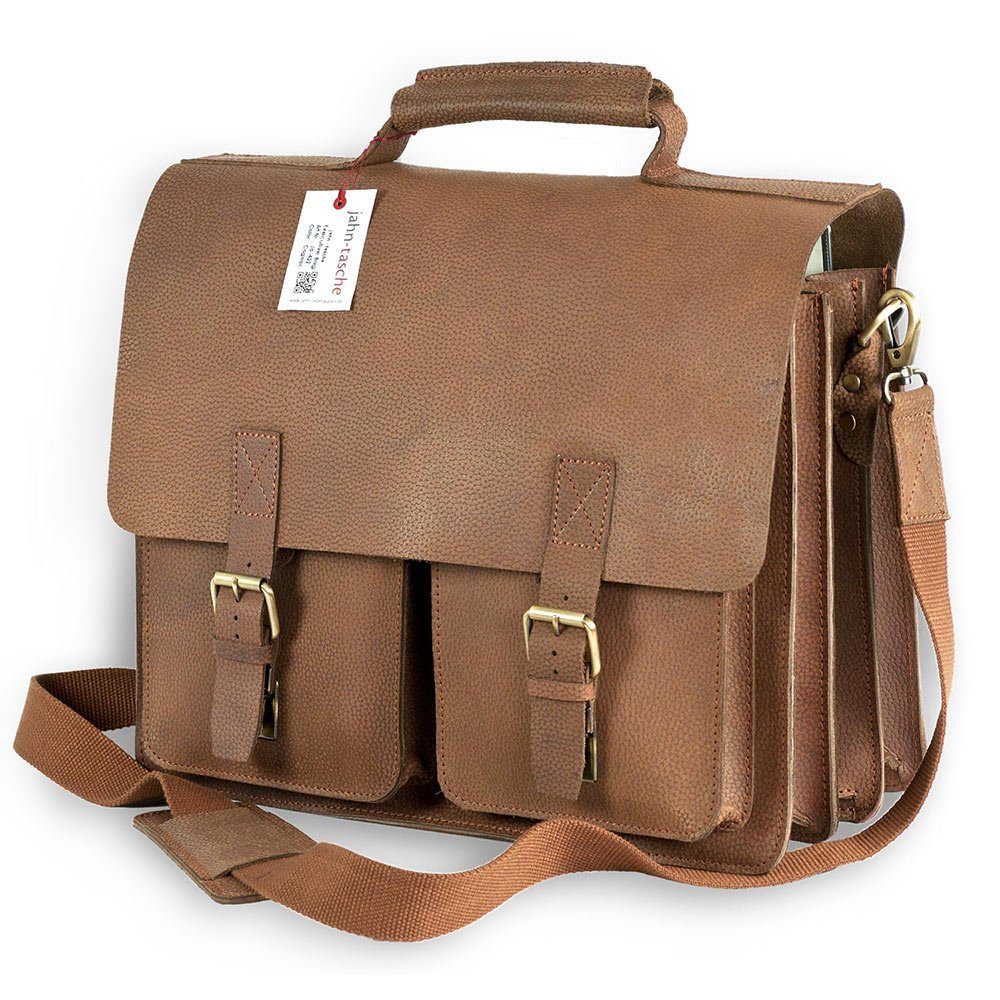 Jahn-Tasche Aktentasche Sehr Robuste Lehrertasche Leder, Cognac-Braun, Jahn-Tasche 420-n