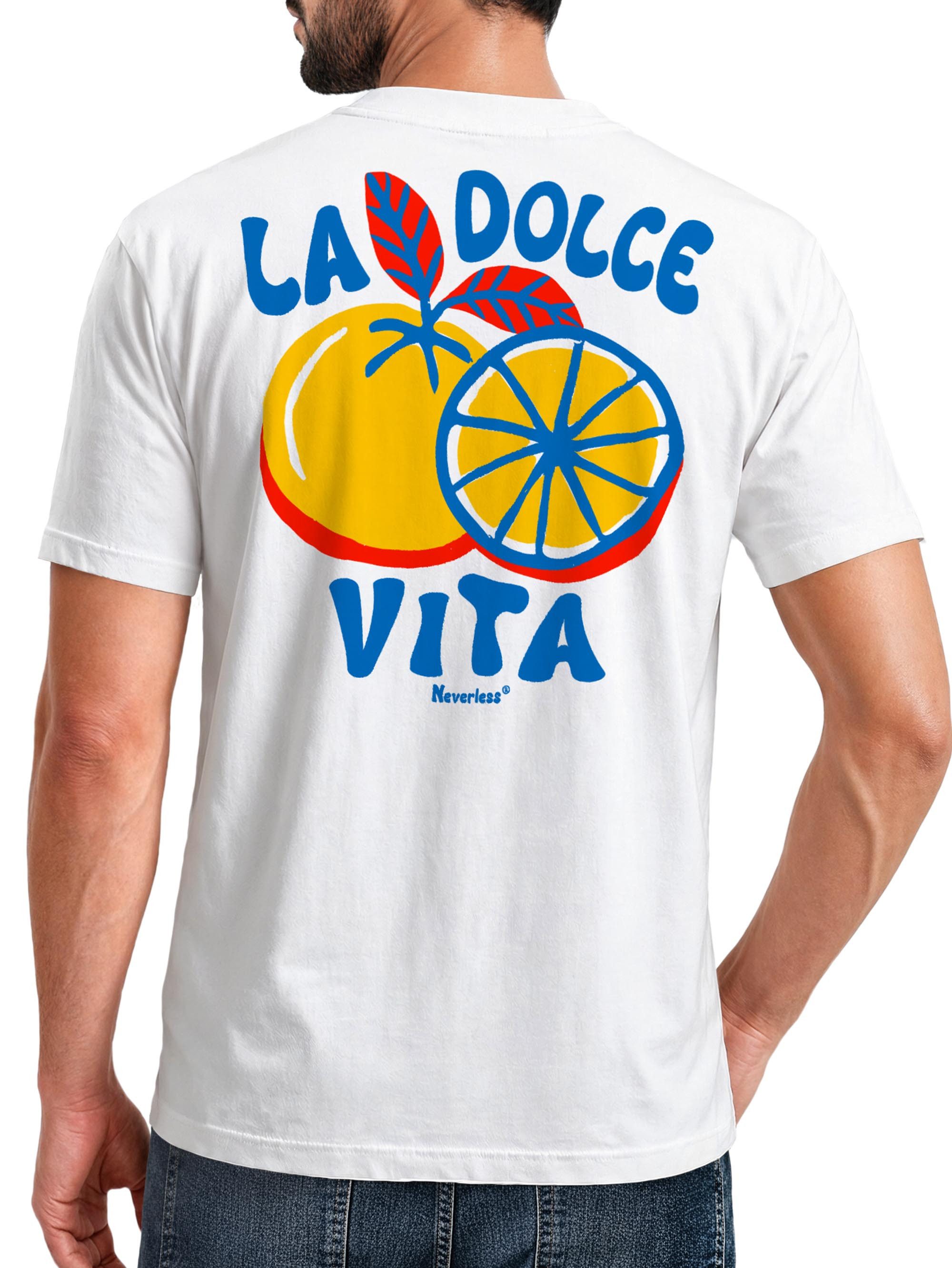 Neverless Print-Shirt Herren T-Shirt La Dolce Vita, Sommer Grafikshirt mit Zitrusfrucht mit Print