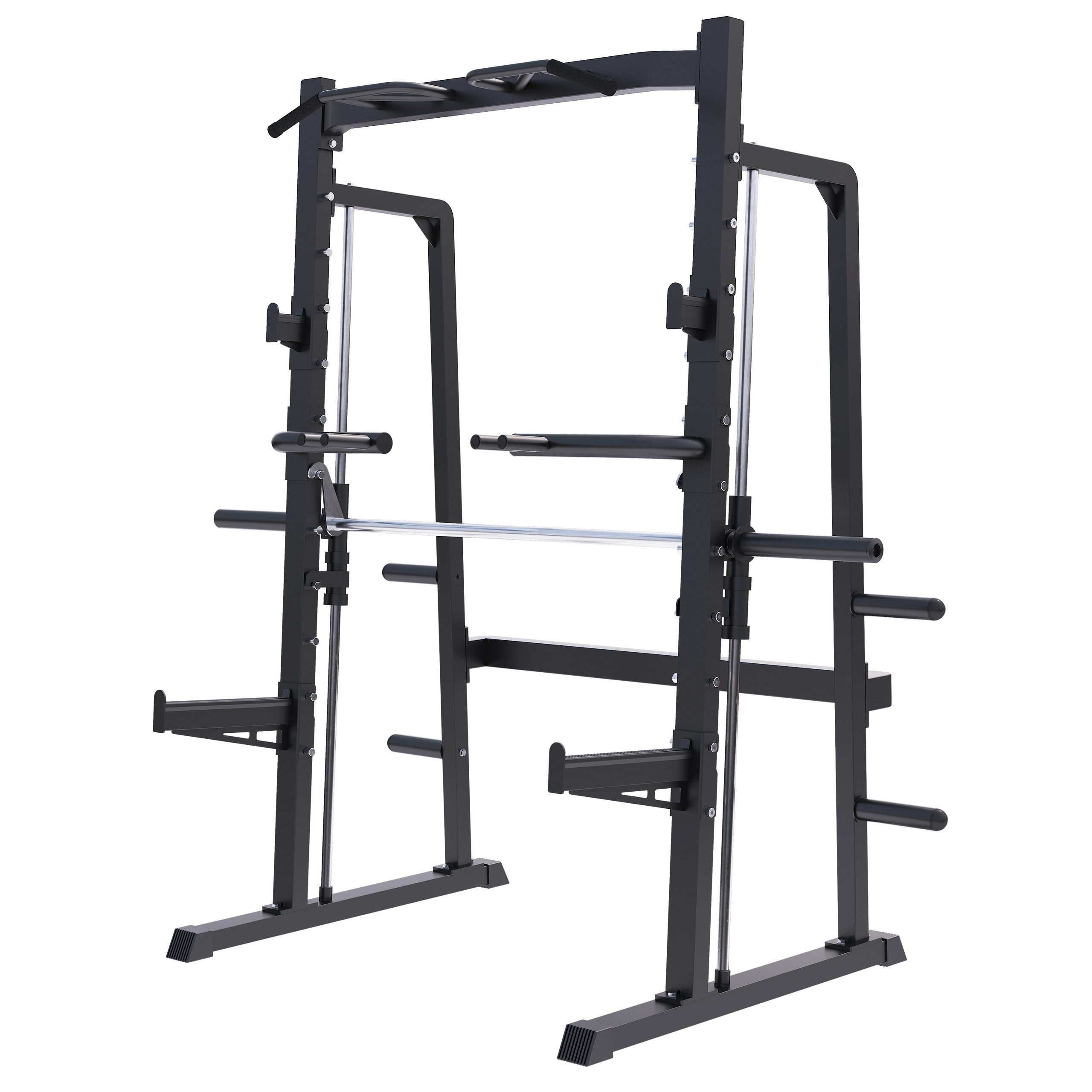 Half Rack Half Rack Smith Machine - mit Klimmzugstange, Geführter Langhantel