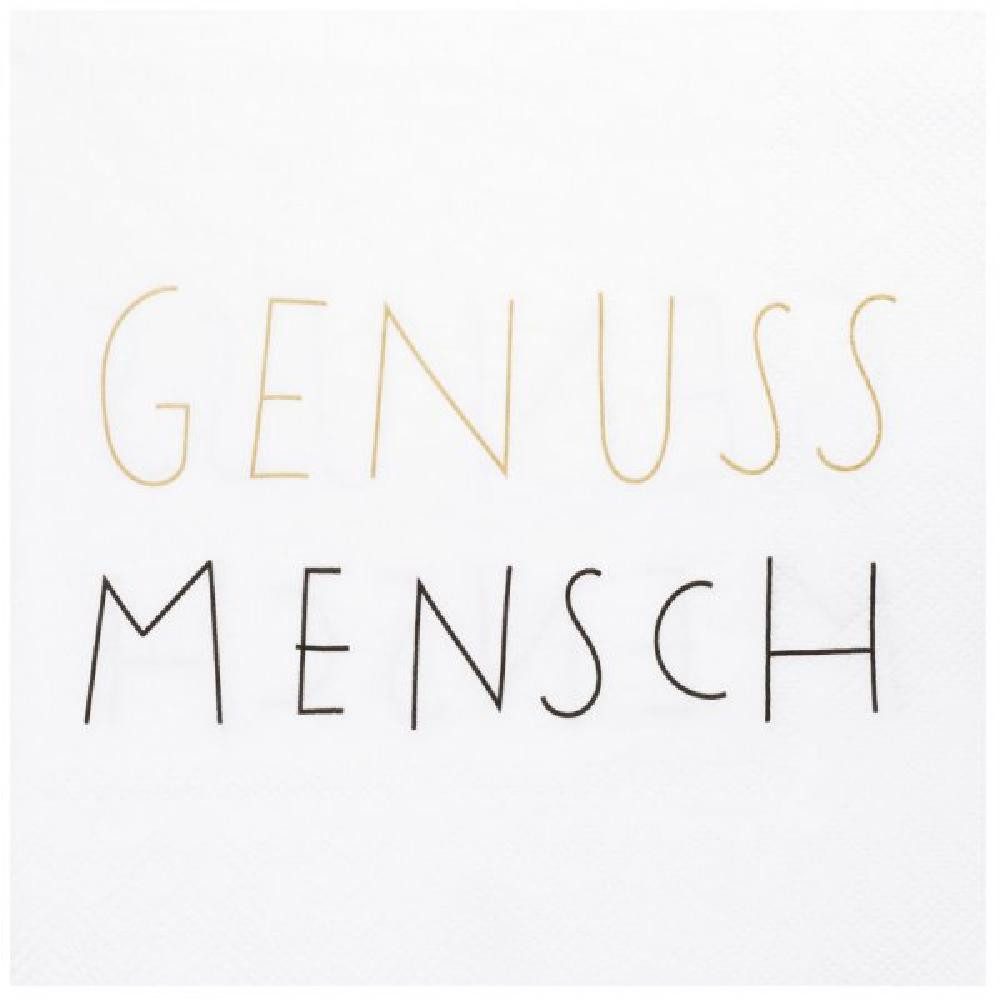 Räder Serviettenhalter Design Serviette Dining Genussmensch Weiß (20-teilig)