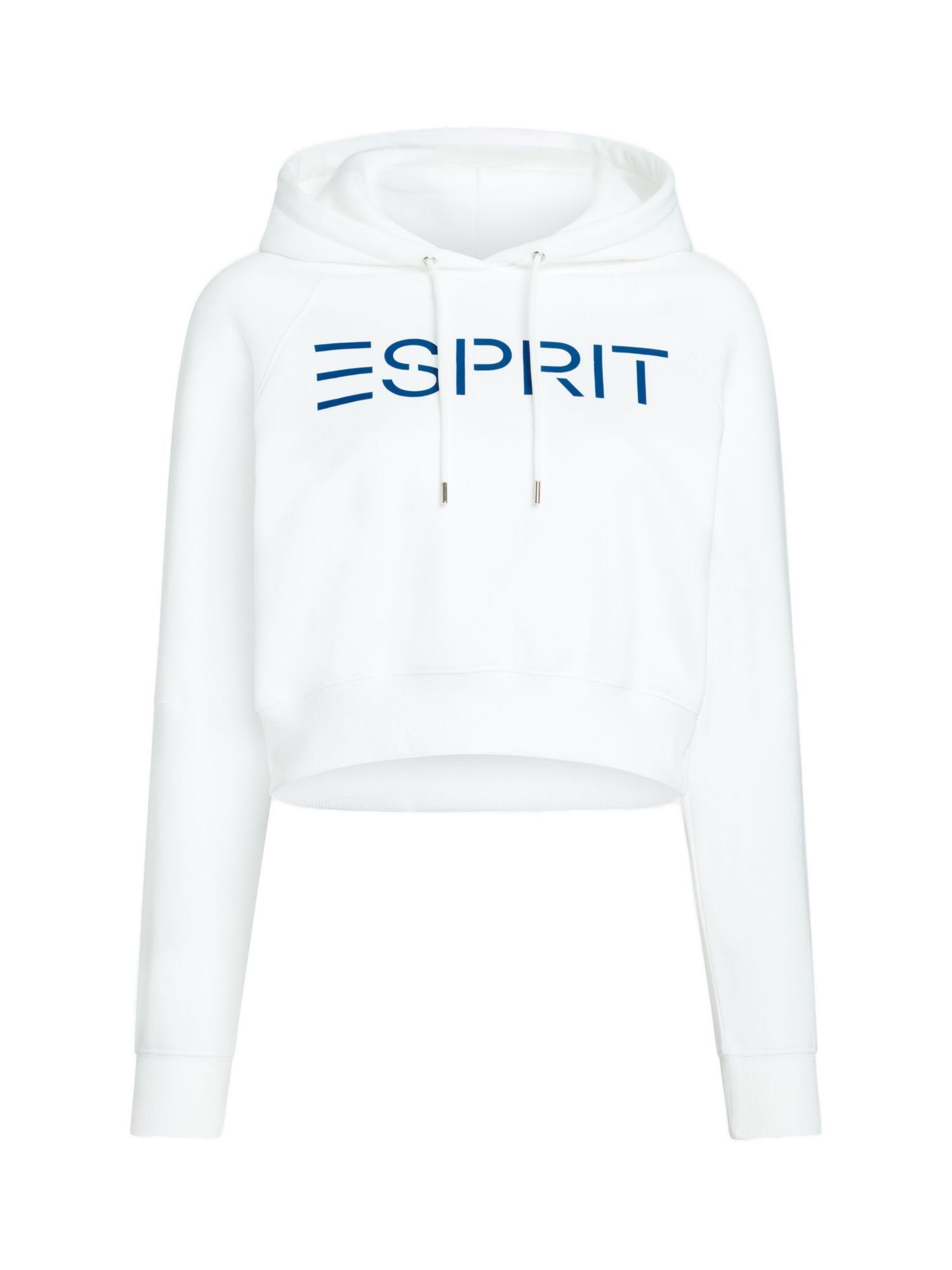 Esprit Sweatshirt Cropped-Hoodie mit Logo (1-tlg) WHITE