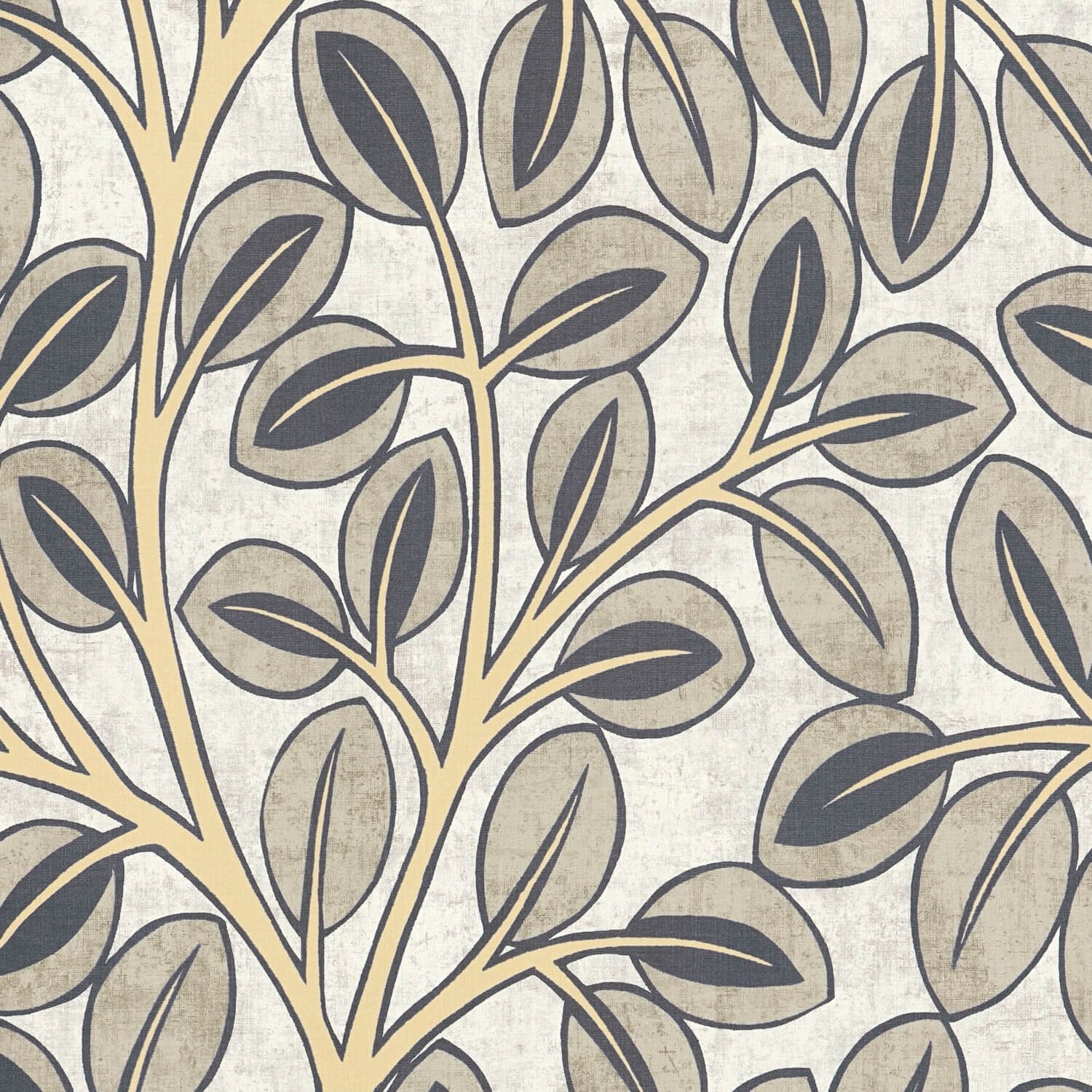 Profhome Vliestapete 791503-GU Landhaus Tapete Floral matt grau pastell-gelb grau-weiß, geprägt, (1 Rolle, 5,33 qm), heißgeprägte Vliestapete, grau