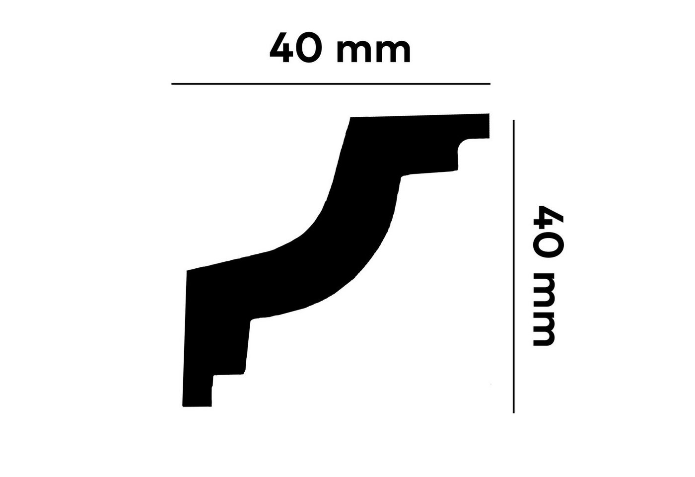 Thumbnail - PROVISTON Stuckleiste Polyurethan, 40 x 40 x 2000 mm, Weiß, Deckenleiste, 20 Meter´Set, Kleben, Polyurethan, Spar-Set, 1...