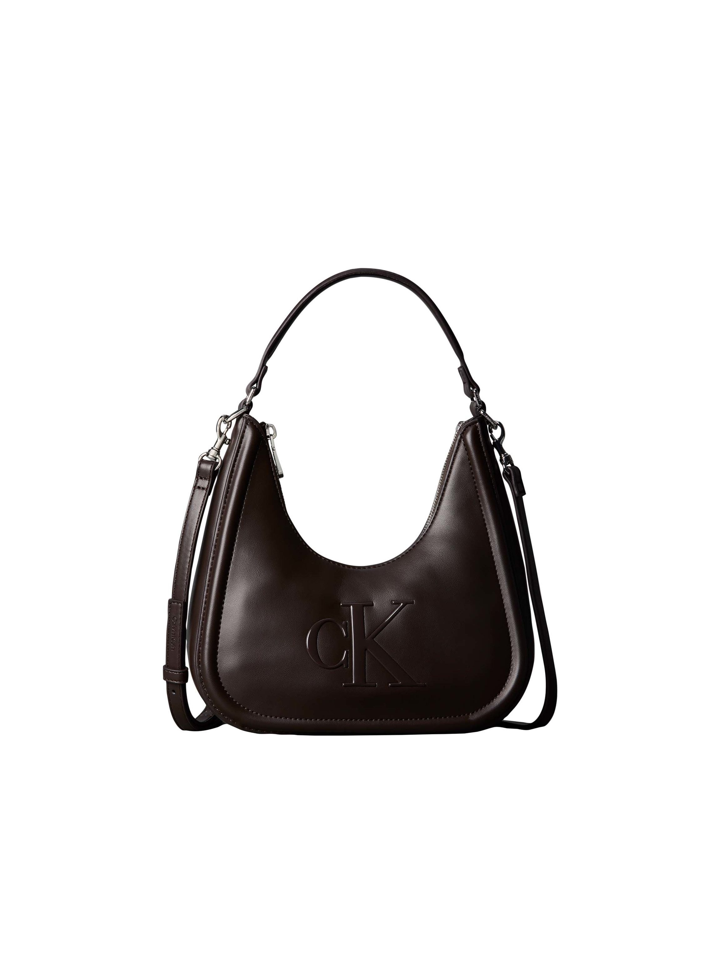 Calvin Klein Hobo BOLD CK SMALL CRESCENT BAG, Mini Bag, Henkeltasche mit Schulterriemen und CK-Logo