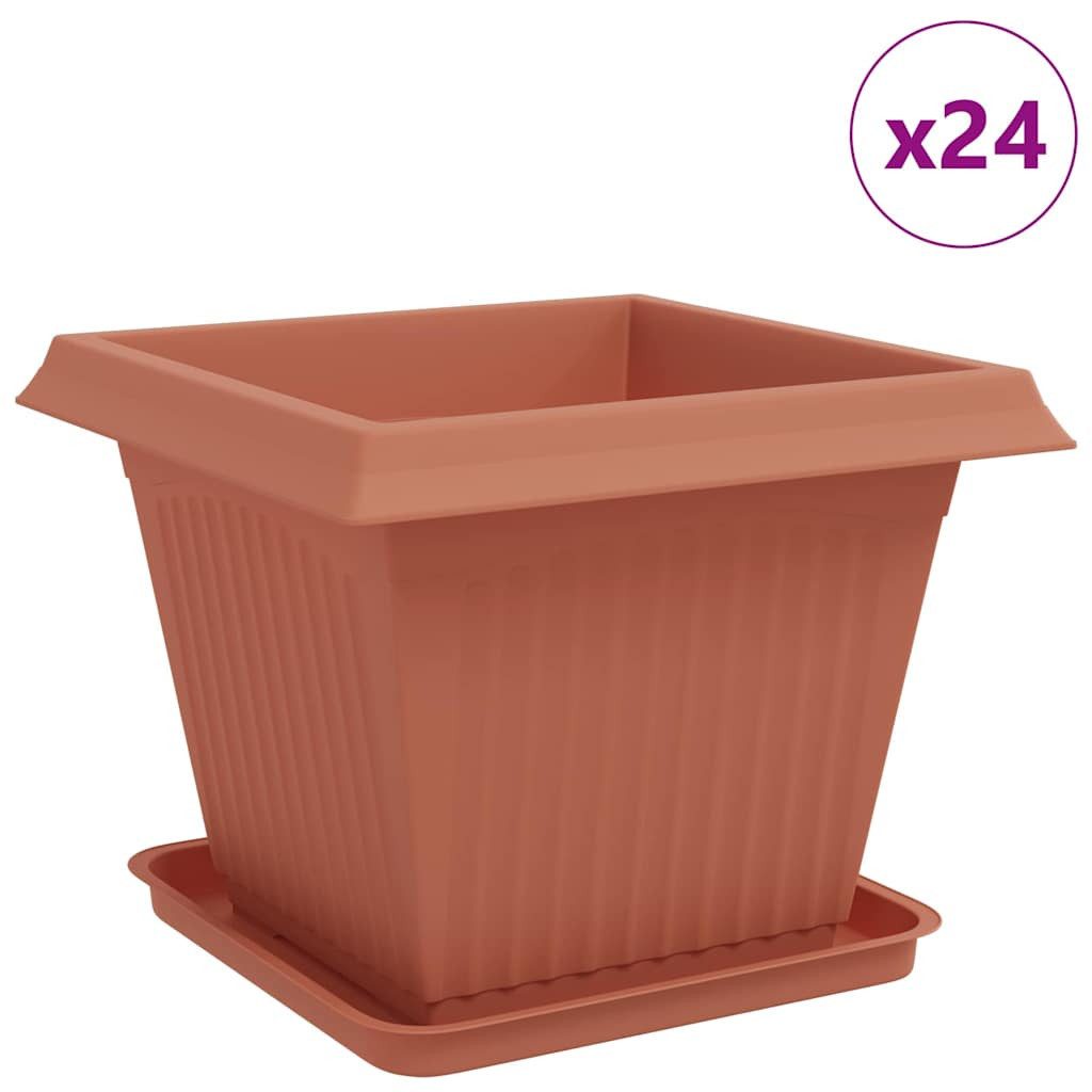 vidaXL Blumentopf Blumentöpfe 24 pcs Ziegelrot 43 x 43 x 33,5 cm Kunststoff (24 St)